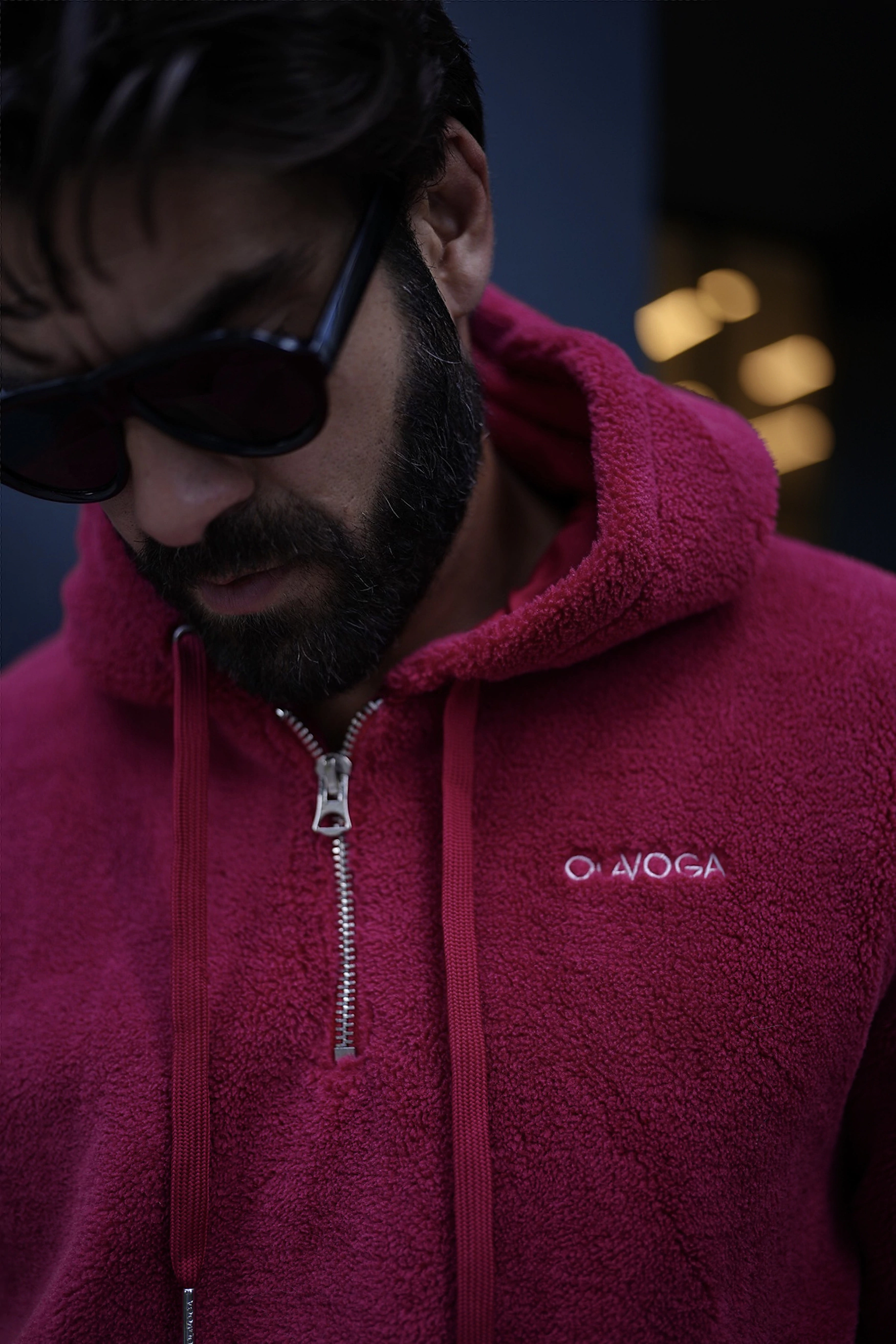 Bluza męska z kapturem OLAVOGA Men GEMVION - Czerwony