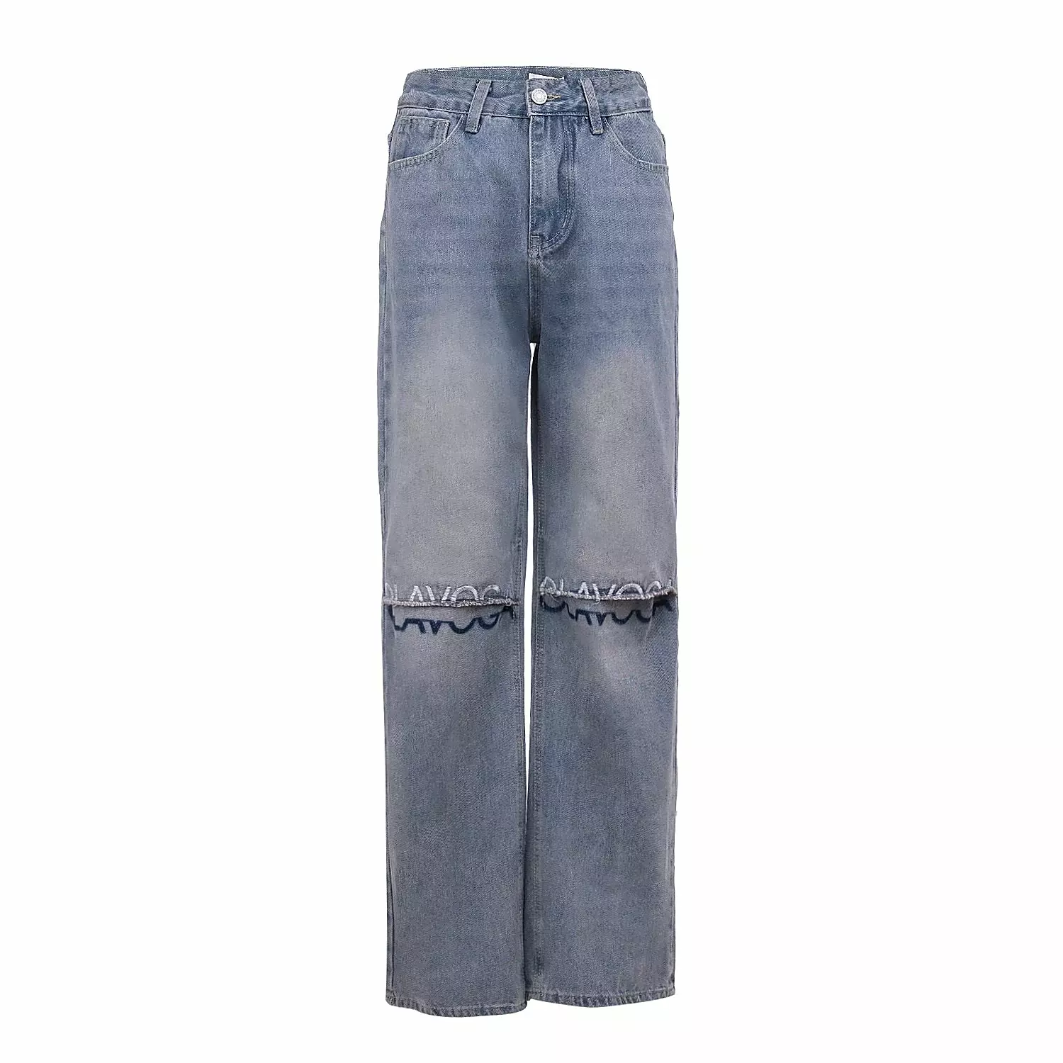 Women's denim trousers OLAVOGA DAKEN - Light denim