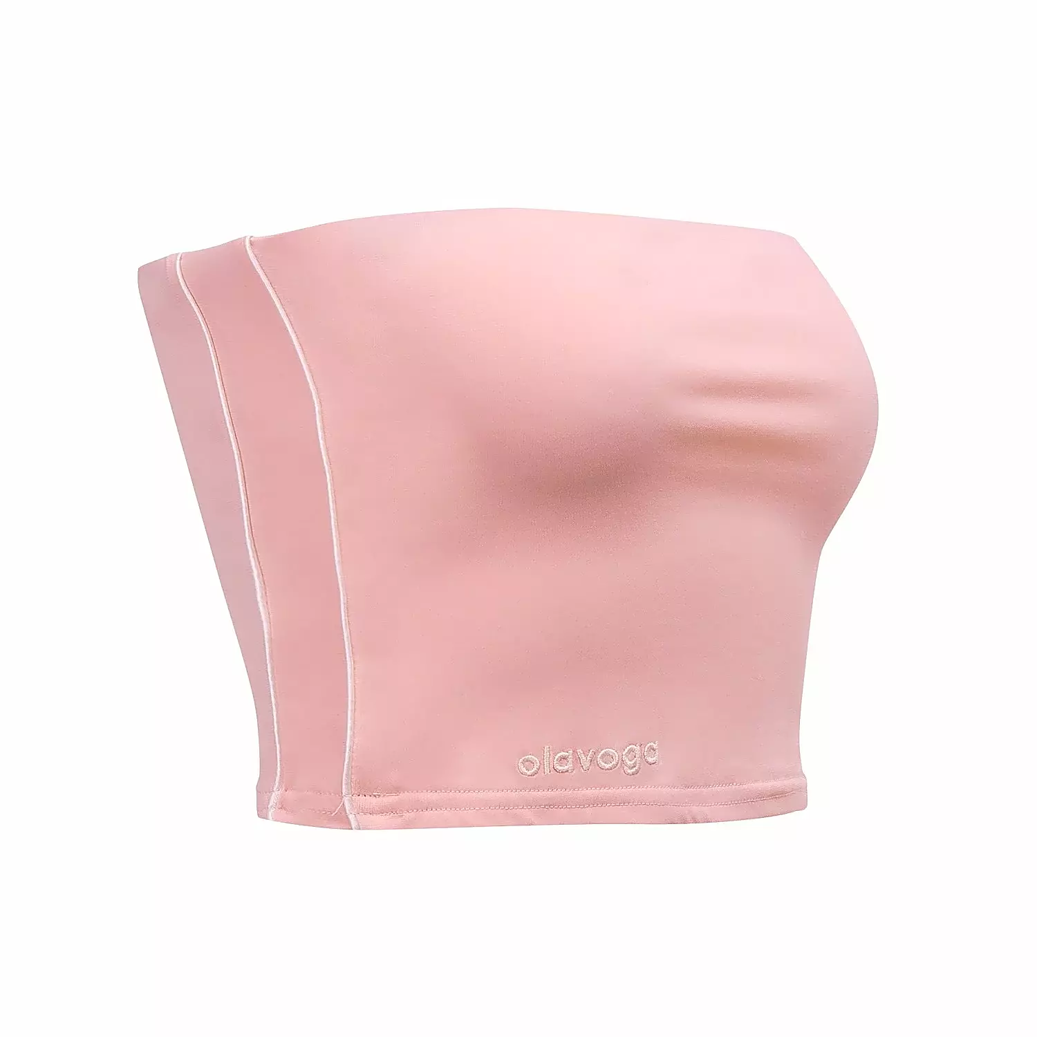 Top damski bandeau OLAVOGA LEYA - Pudrowy róż