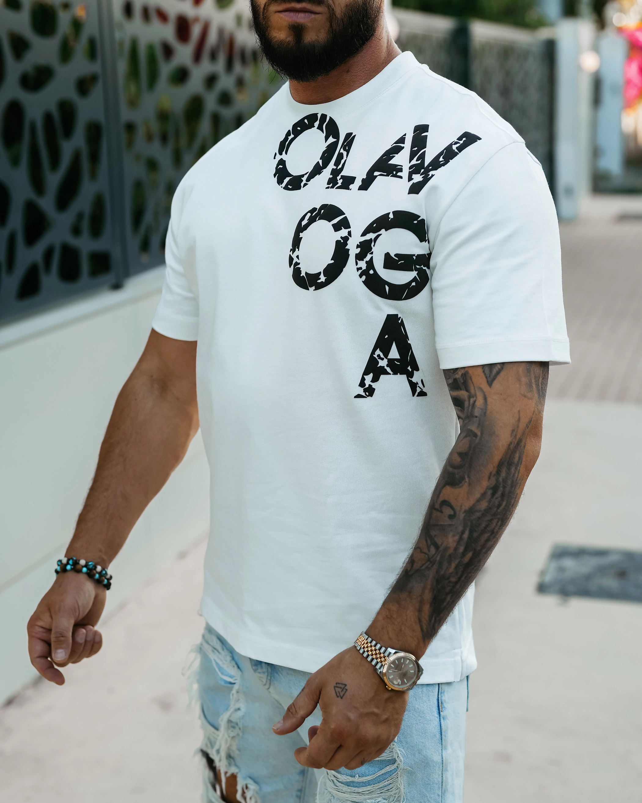 T-shirt męski OLAVOGA Men MALOR - Écru