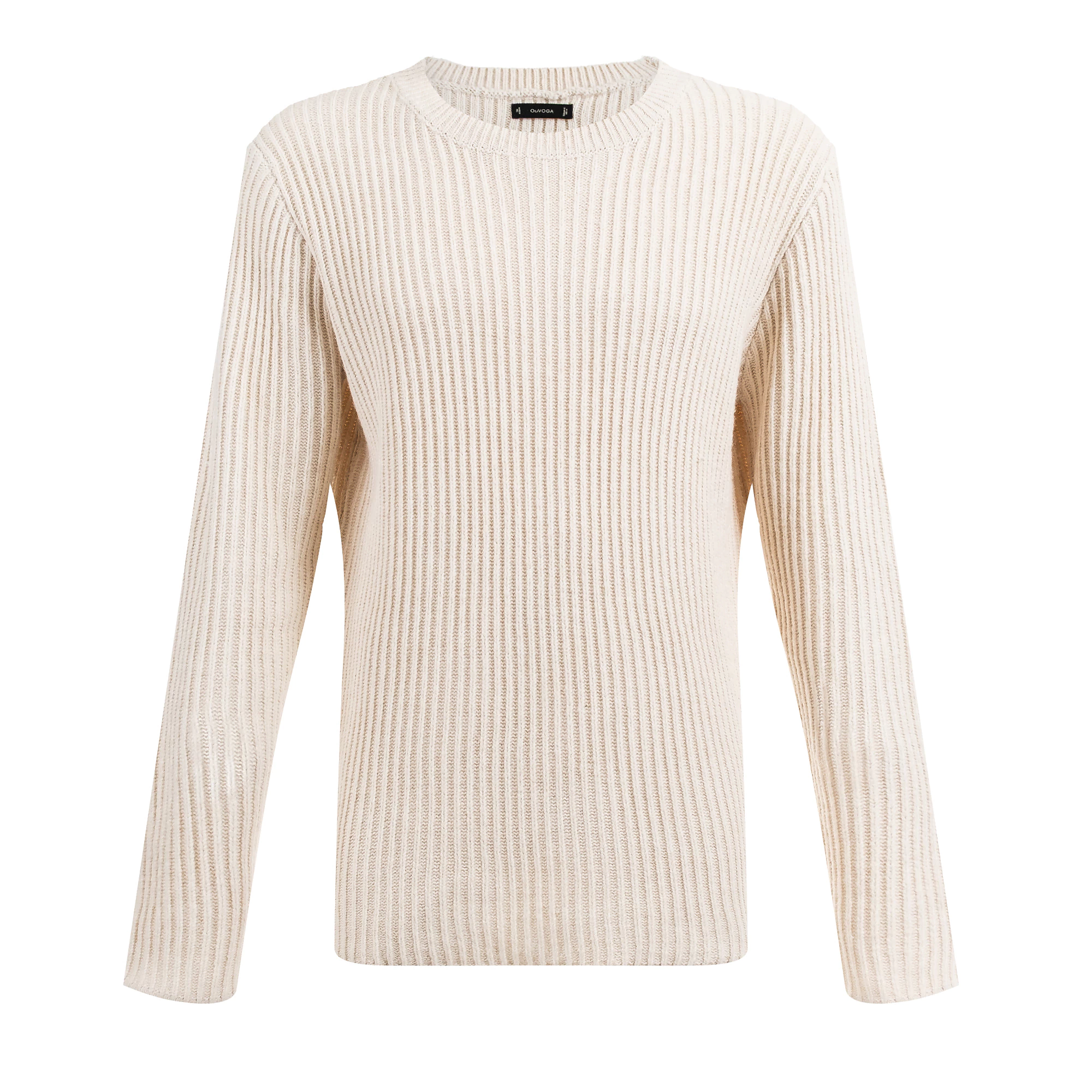 OLAVOGA Men SASIO men’s ribbed jumper – Écru