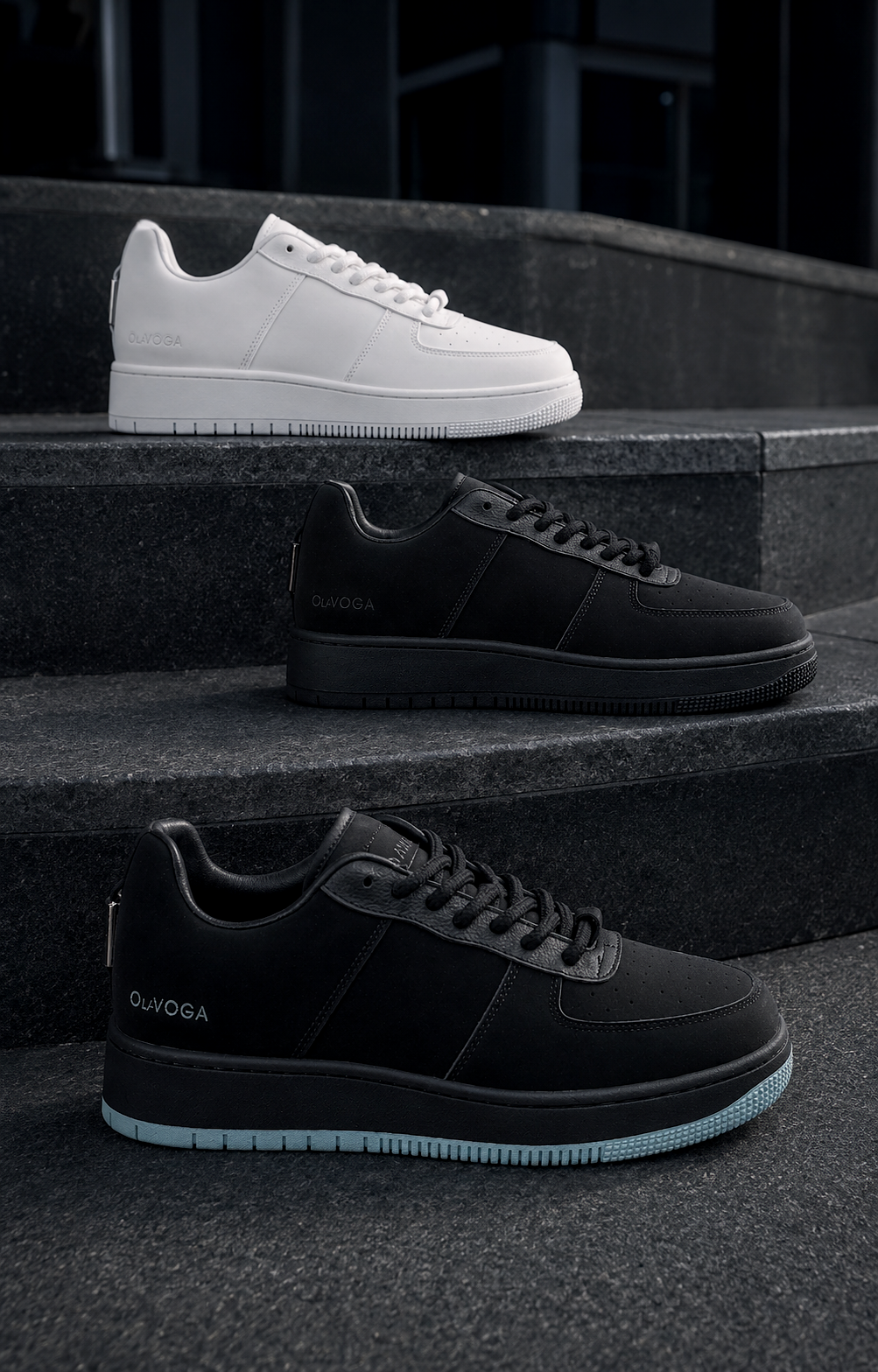 OLAVOGA Herrenschuhe DAYTON - Weiß + Blau