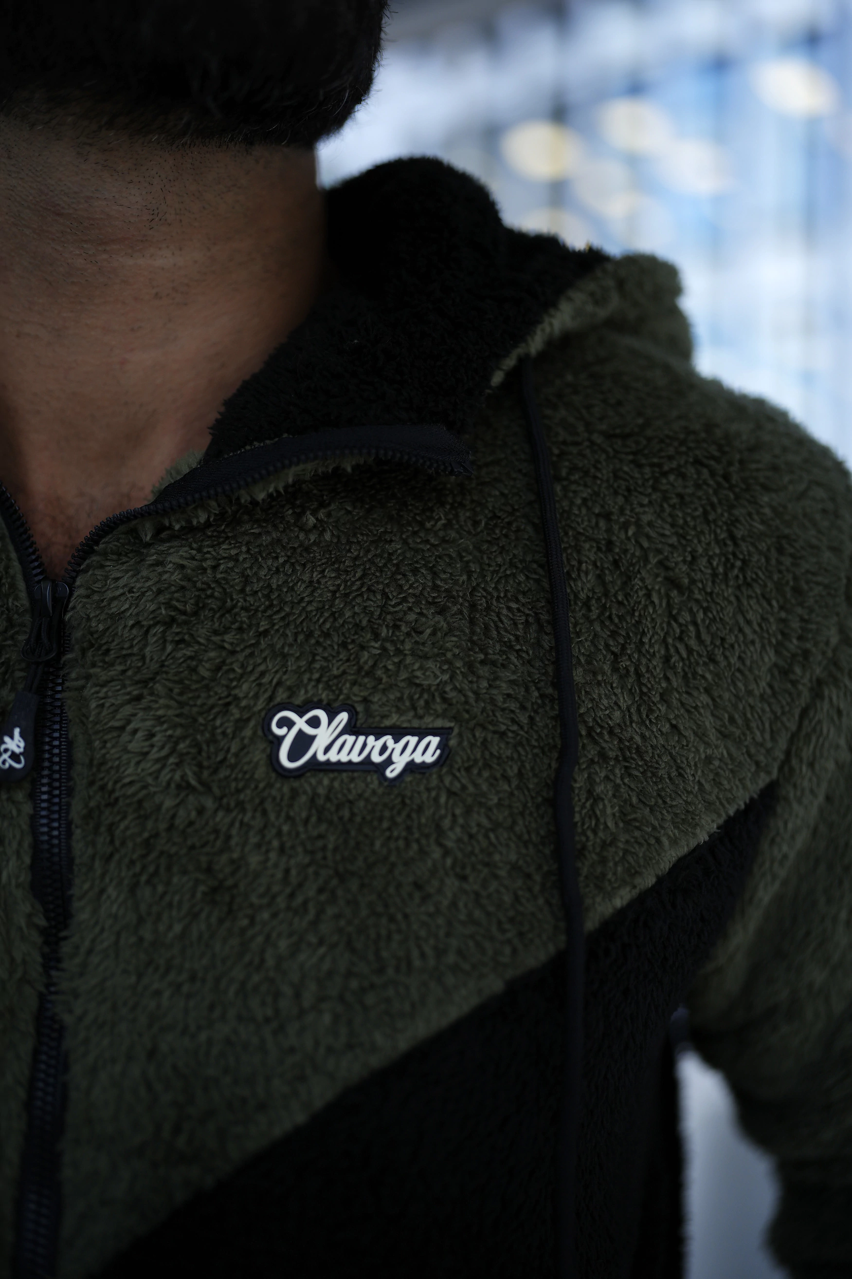 Bluza męska sherpa OLAVOGA RUKAST - Czarny i Khaki