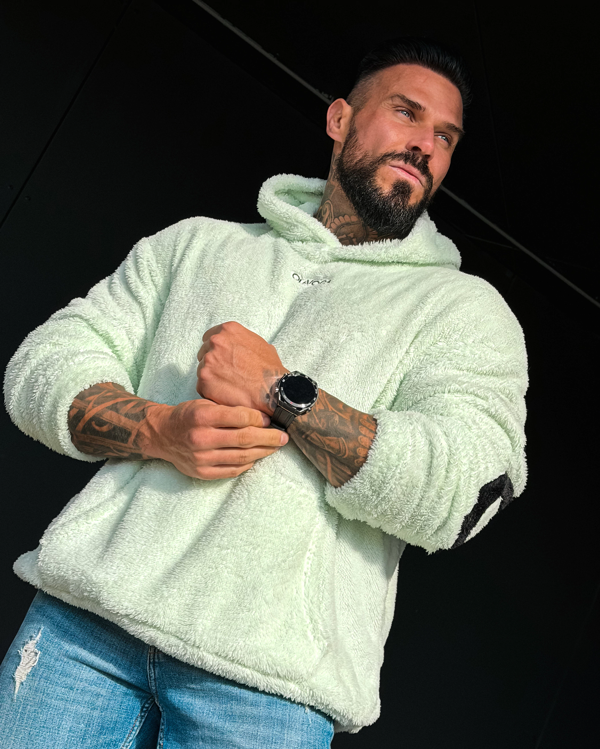 OLAVOGA Men FIDO MEN Sherpa Hooded Sweatshirt – Mint