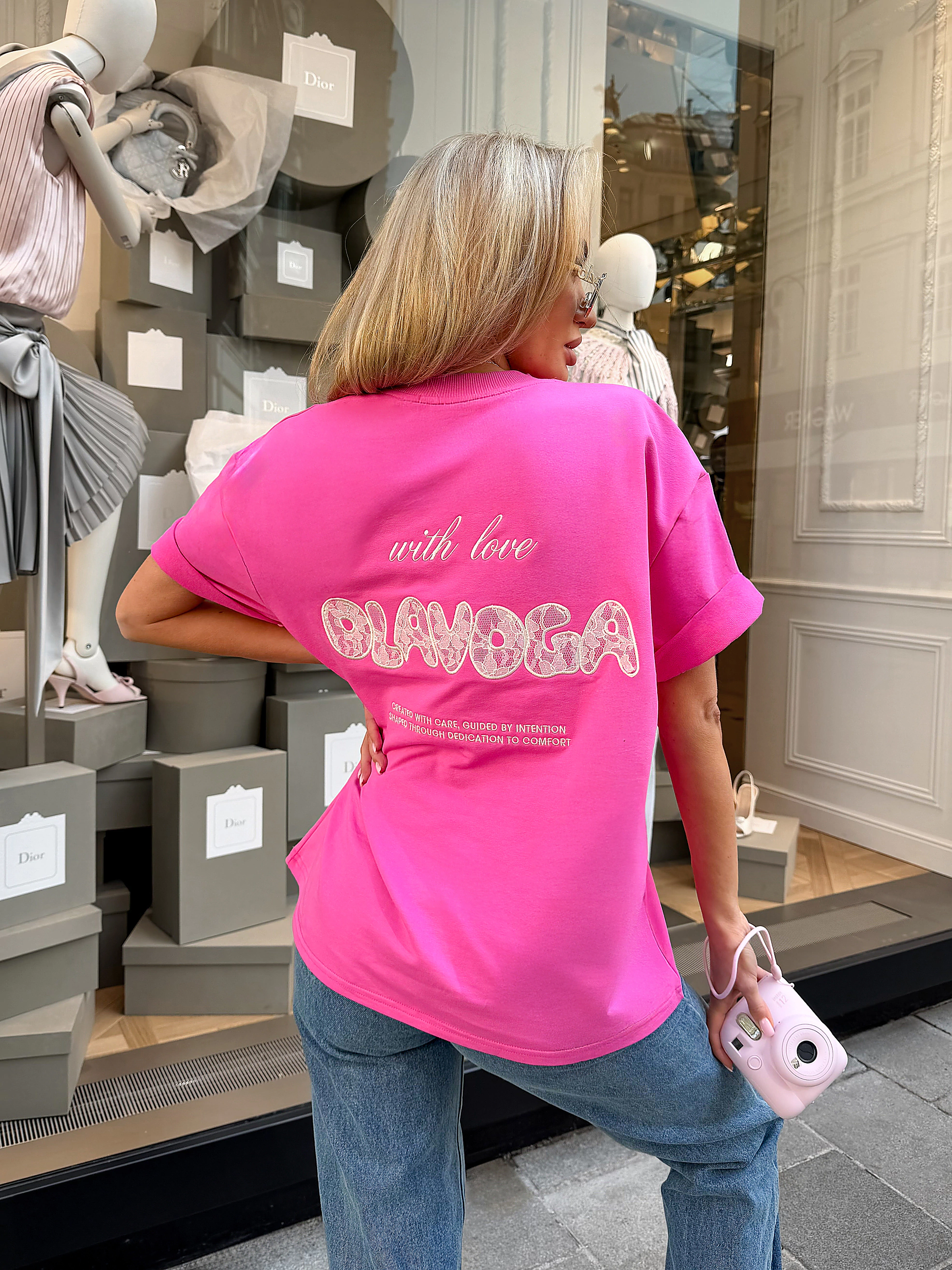 OLAVOGA SOREYA women's oversize T-shirt - Fuchsia