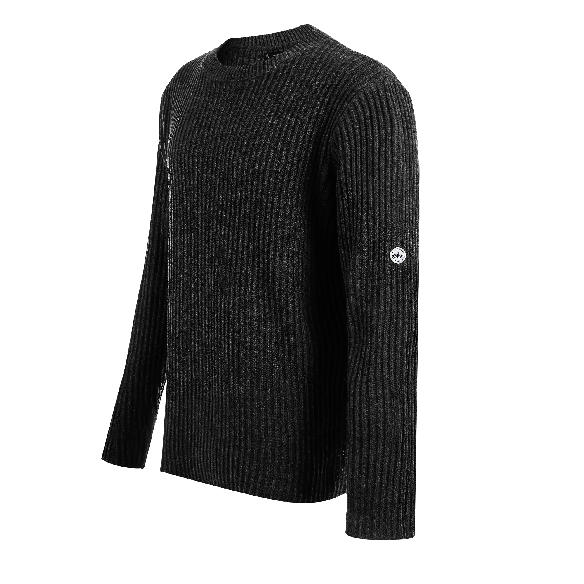 OLAVOGA Men SASIO men’s ribbed jumper – Black