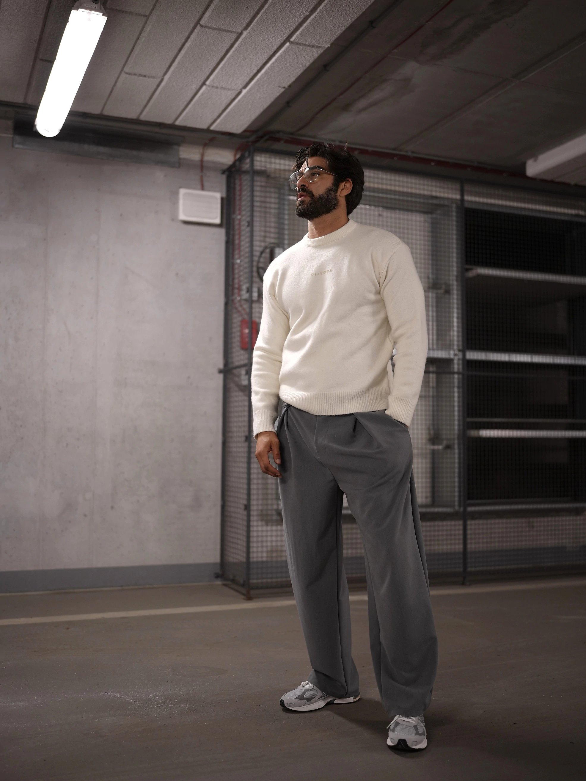 Sweter męski OLAVOGA Men CAIRO - Ecru