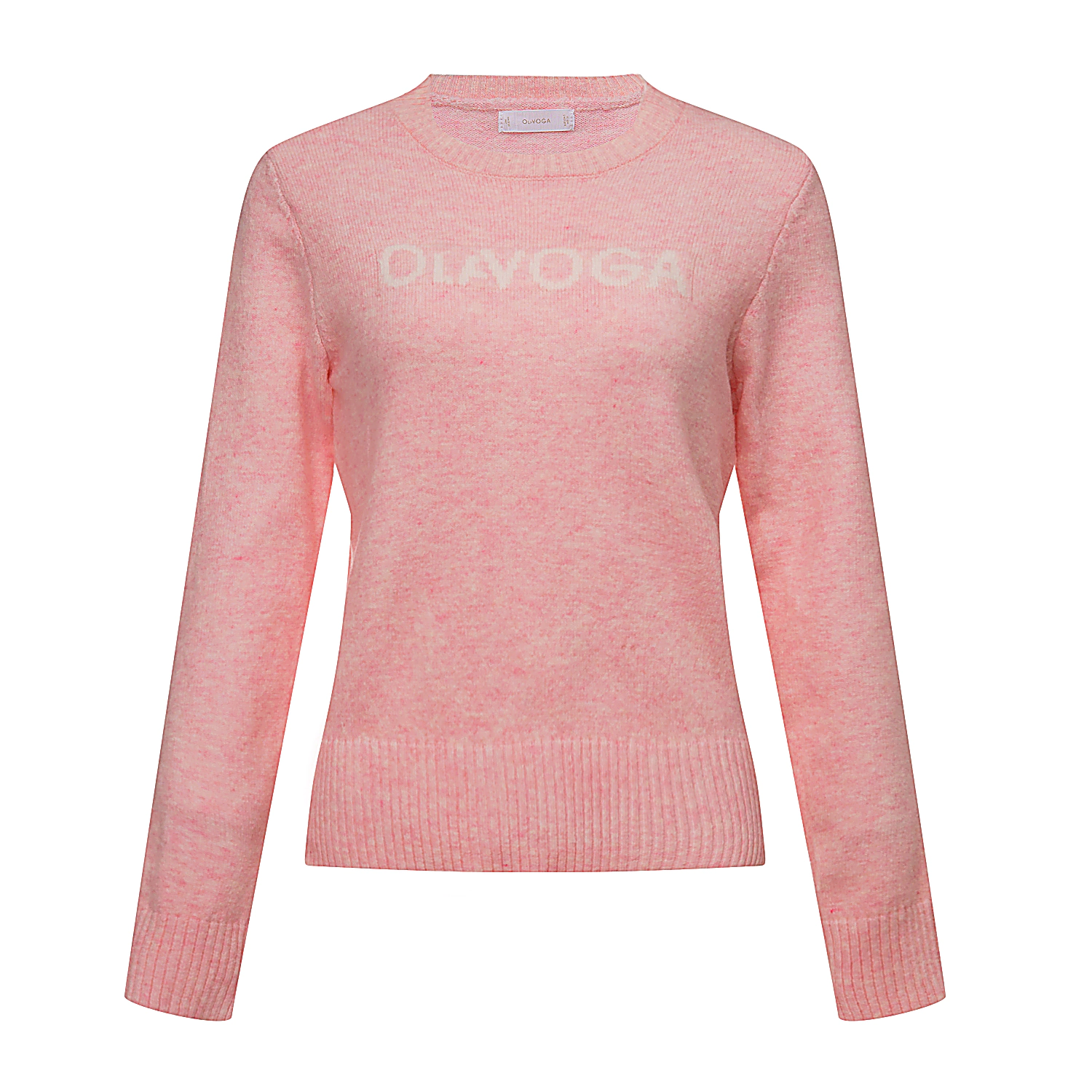 Sweter damski casual OLAVOGA ZAIO - Pudrowy róż