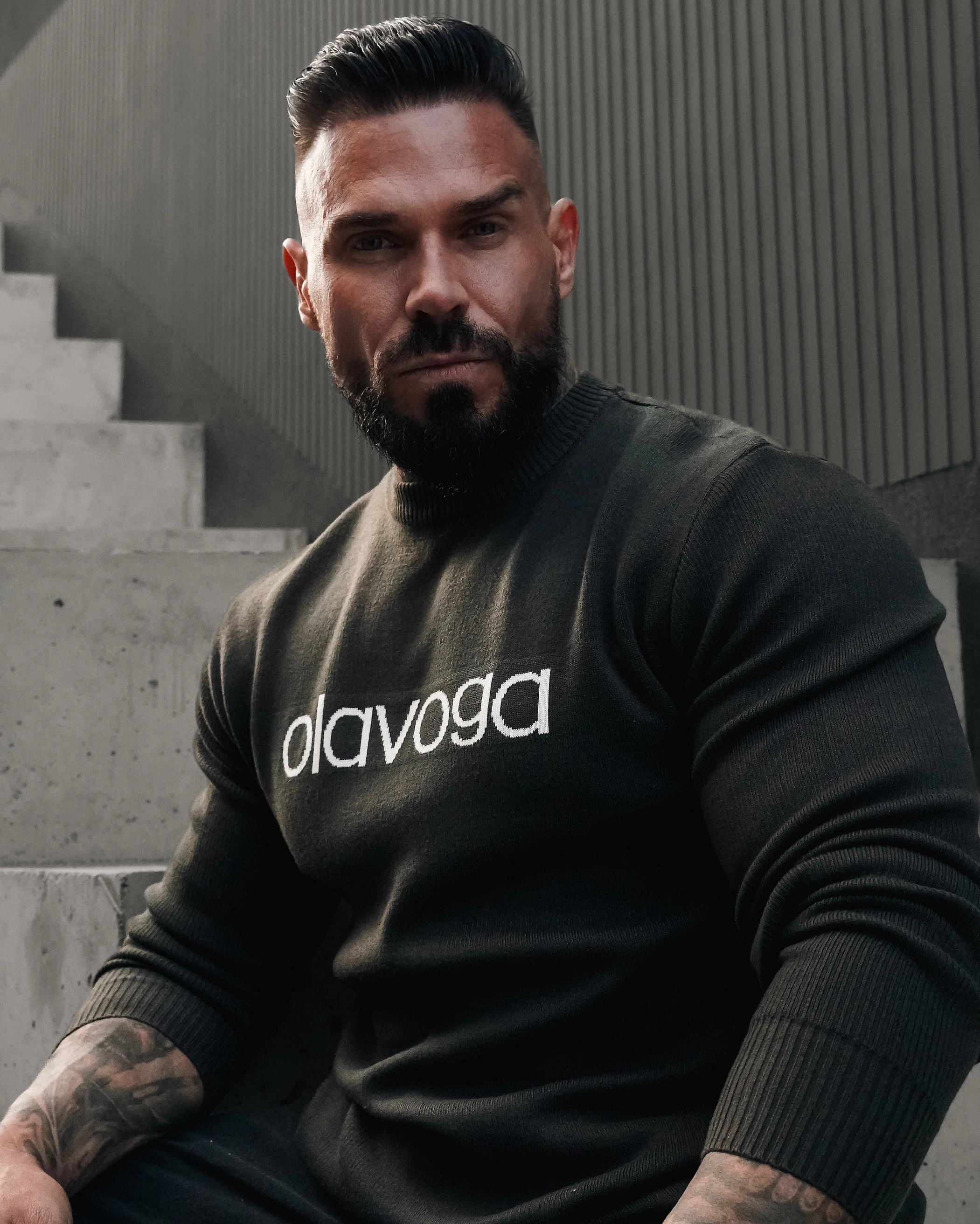 Sweter męski OLAVOGA Men SALO - Khaki