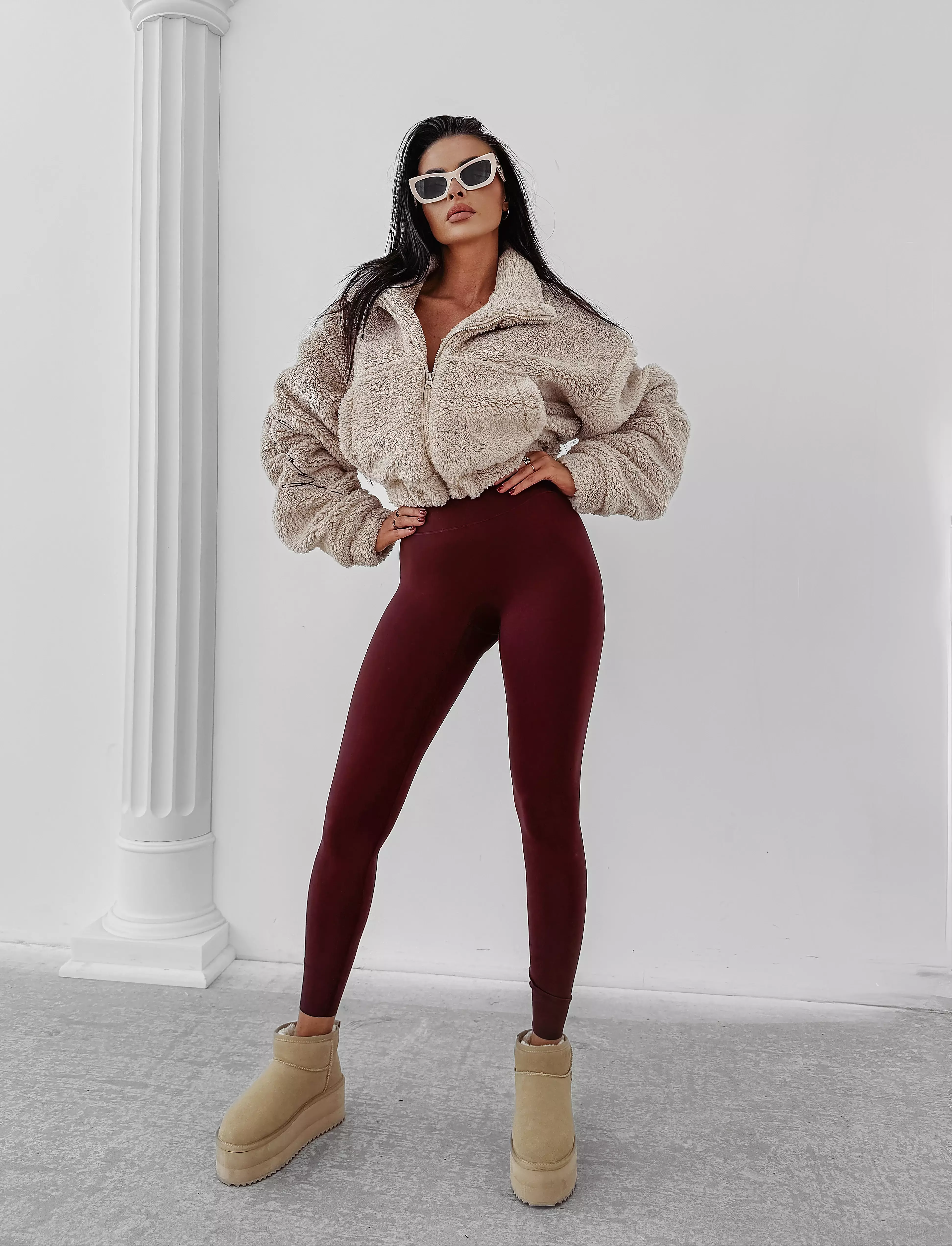 OLAVOGA TEDI Damen-Teddy Sweatshirt - Beige