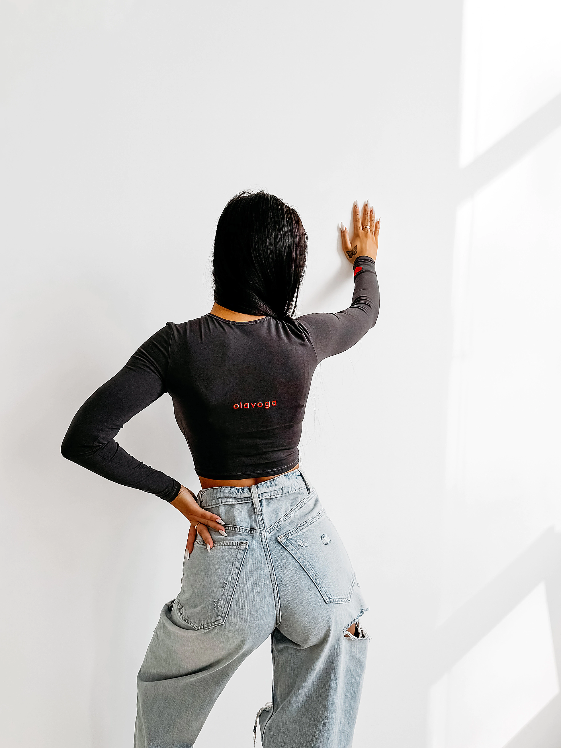 OLAVOGA AMORIA Bluse mit schmaler Passform - Graphit