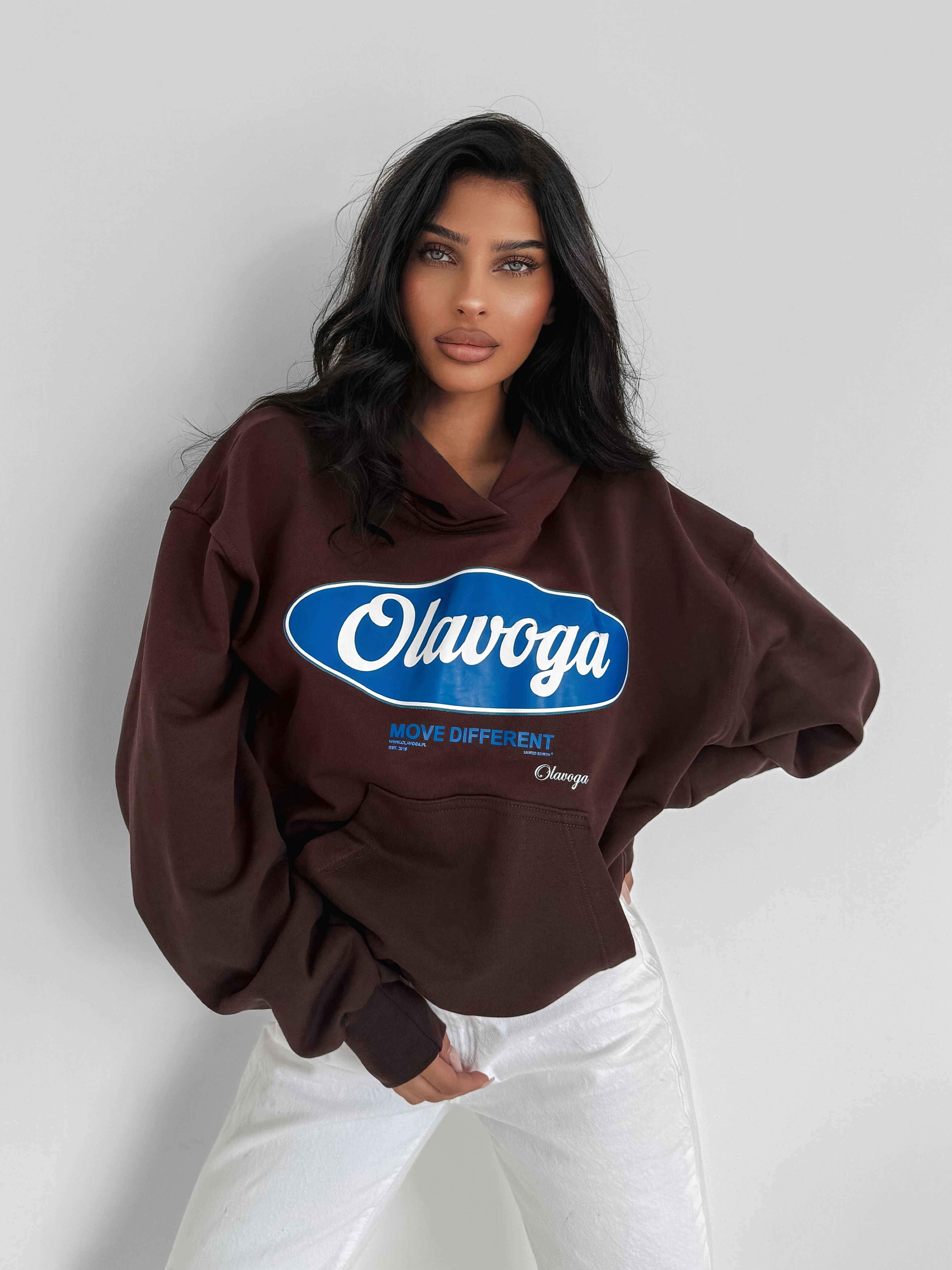 Bluza damska z kapturem OLAVOGA AUTUMN MUSE - Brąz