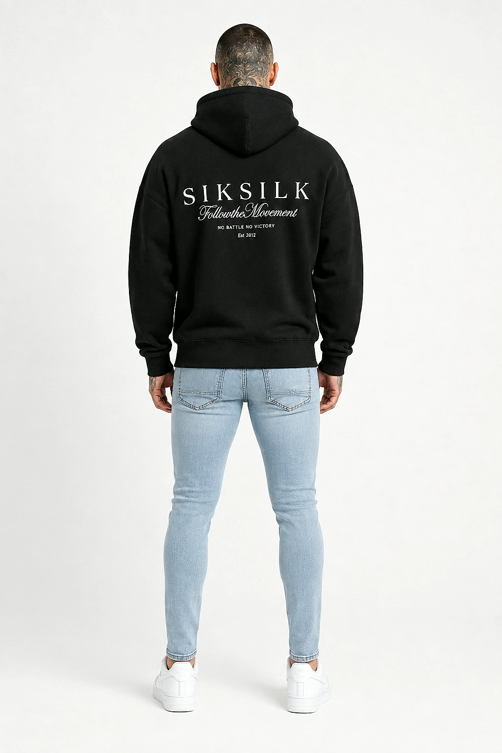 SIKSILK pánska mikina s klokankou 28768 - Black