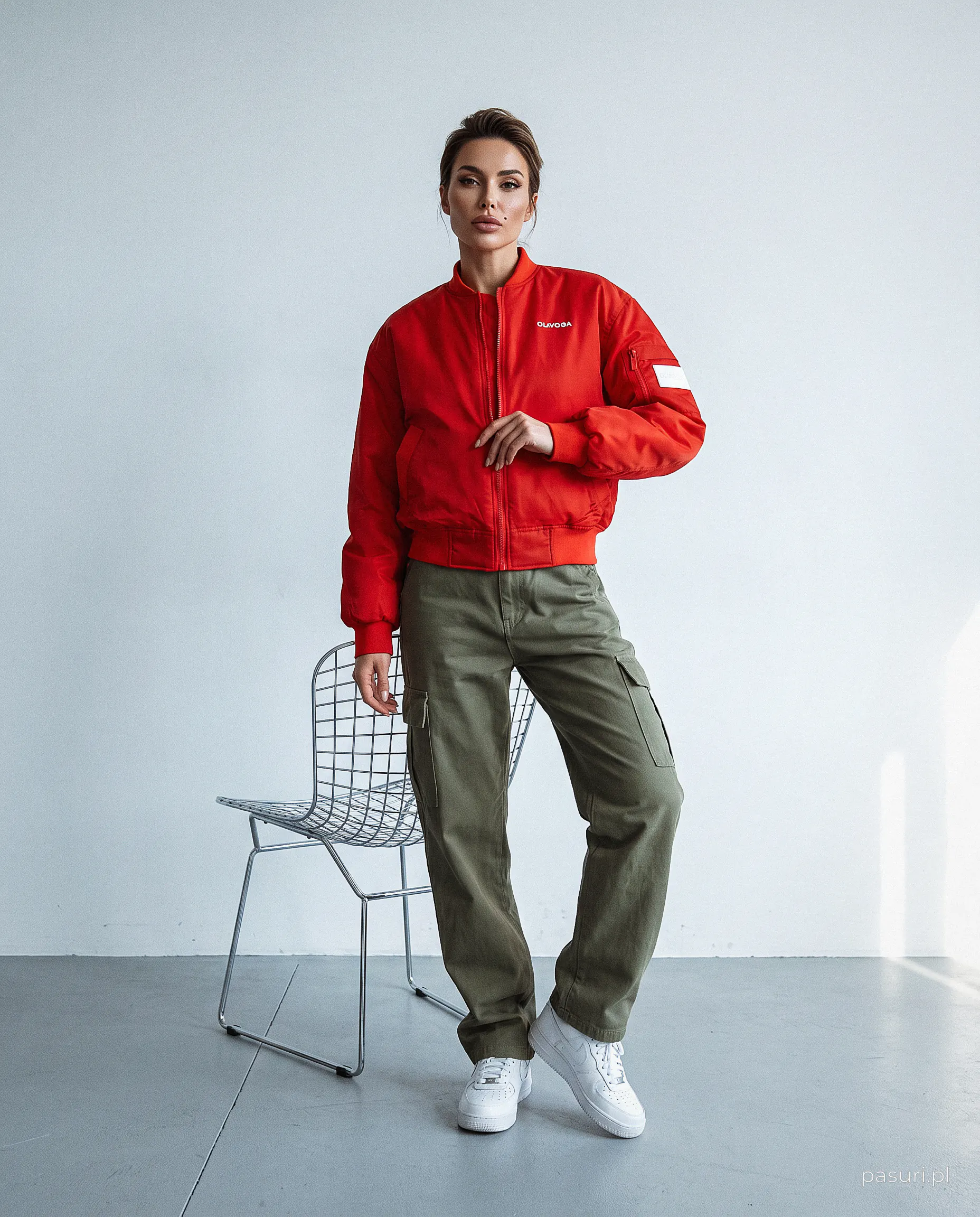 Dámská bomber bunda OLAVOGA WOOLY 2.0 – červená