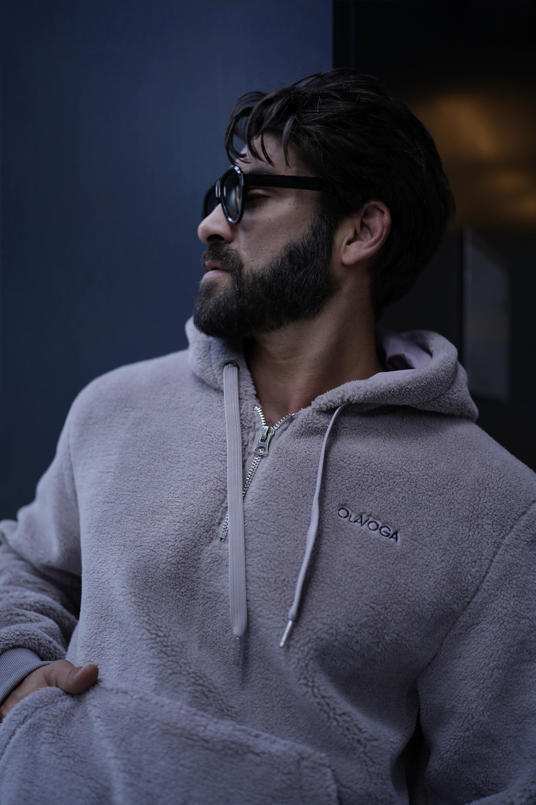 Bluza męska z kapturem OLAVOGA Men GEMVION - Beż