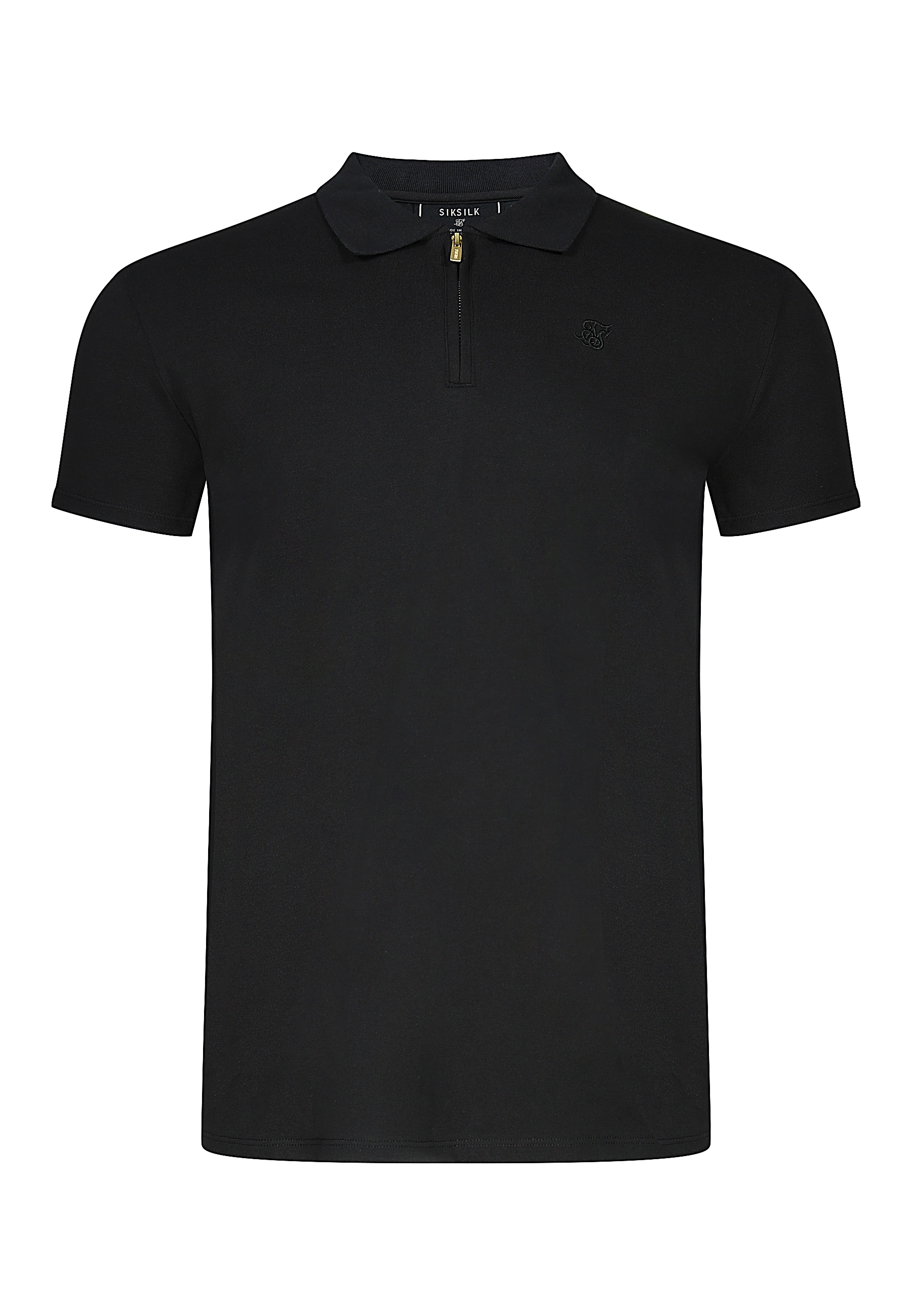 Herren SIKSILK ZIP POLO T-shirt 29271 - Schwarz
