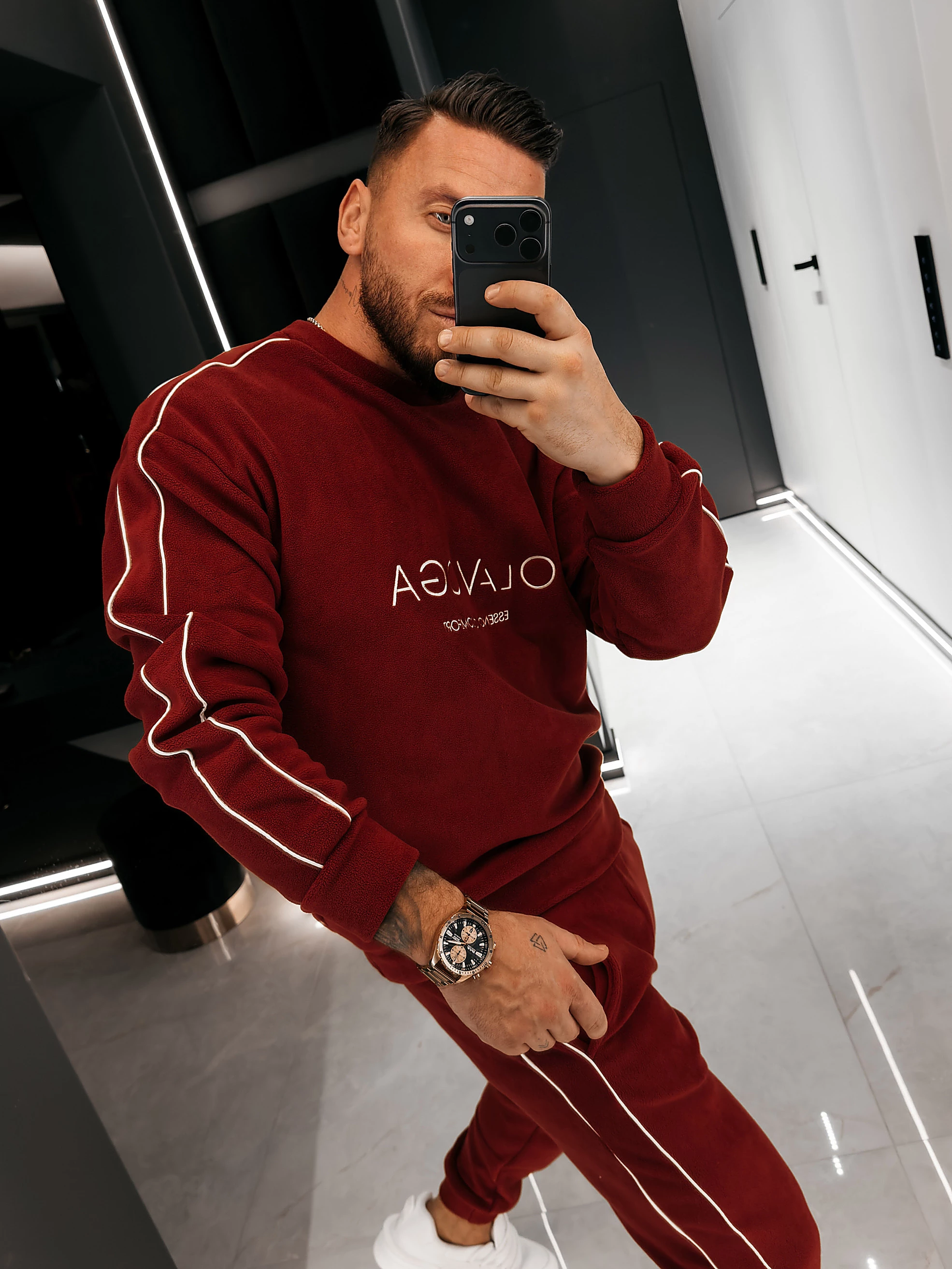 Herren-Fleece-Set OLAVOGA Herren LENTO MEN - Kastanienbraun