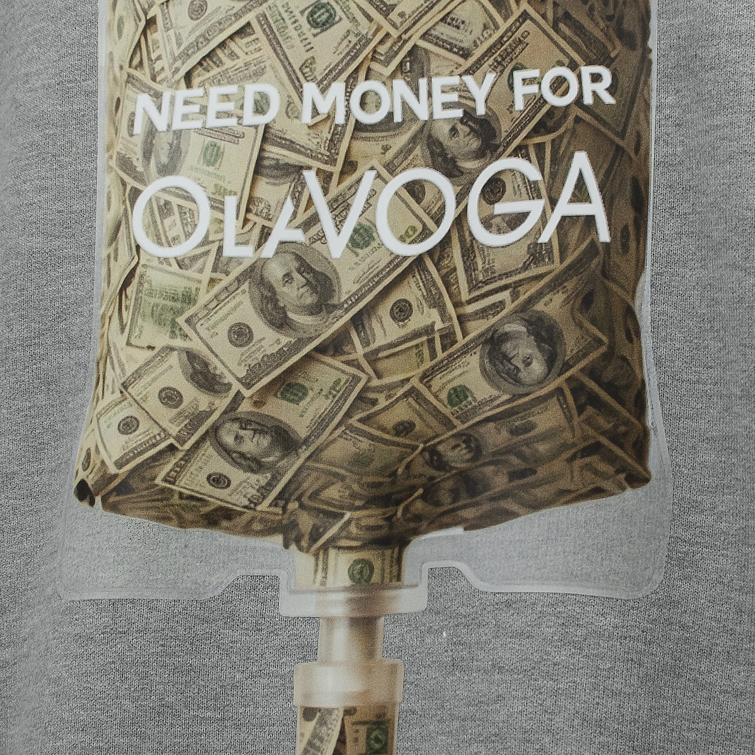 OLAVOGA Herren Sweatshirt MONEY - Hellgrau