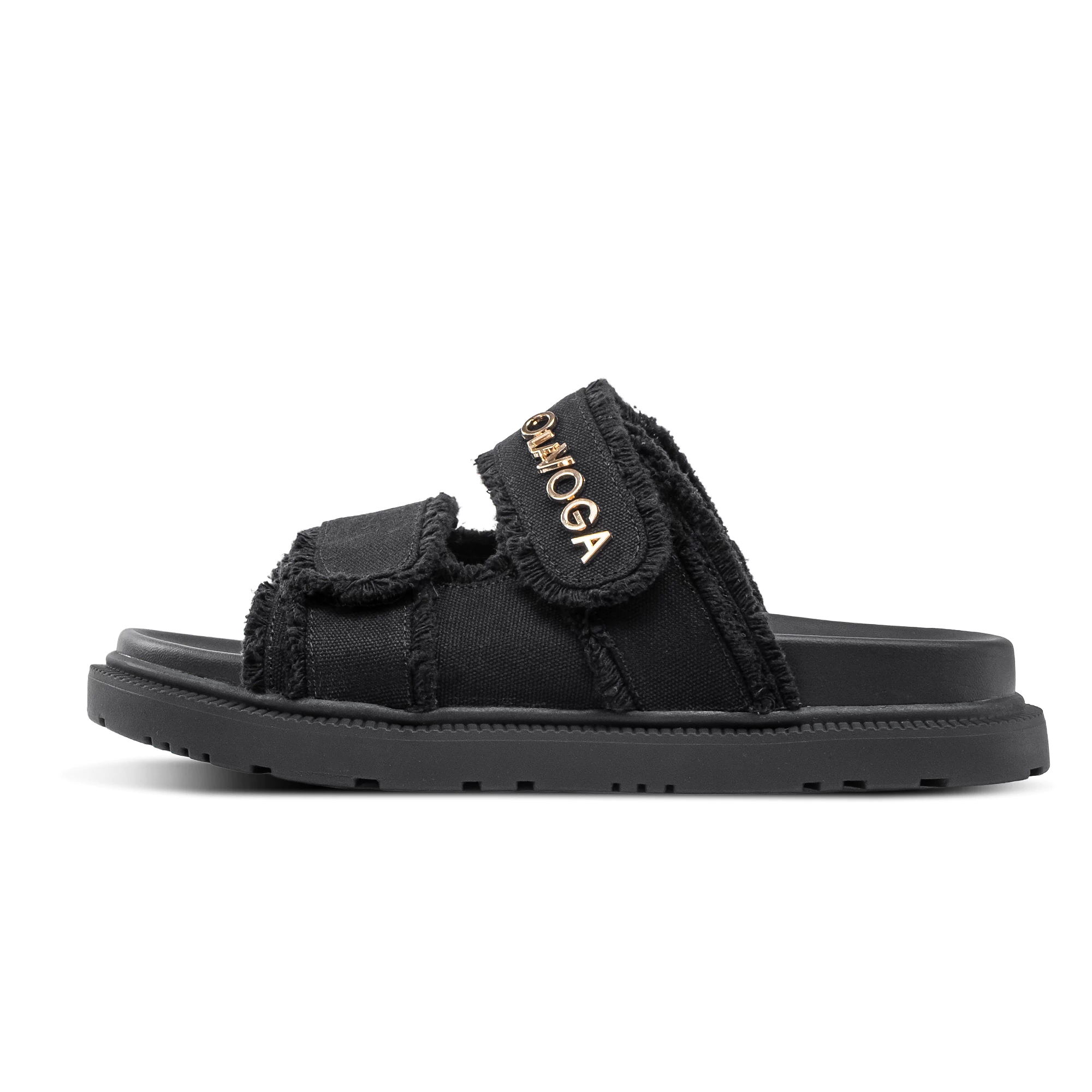 Women's Velcro flip-flops OLAVOGA BERLIOZ - Black