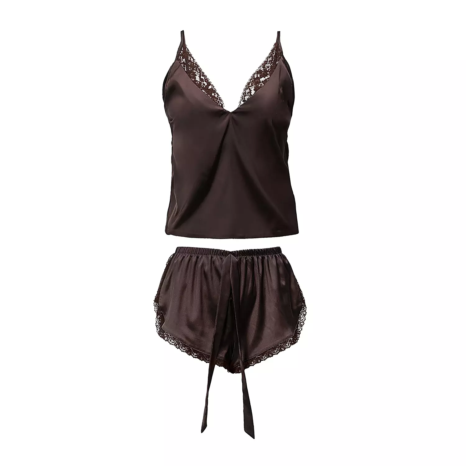 OLAVOGA DESIRE Damen-Pyjama aus Satin - Braun