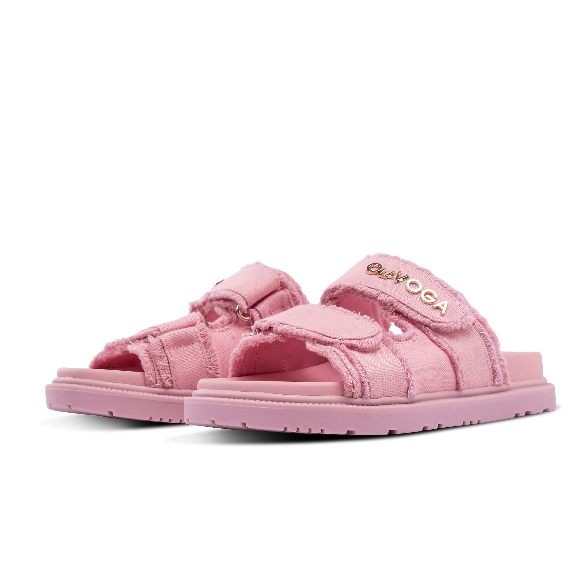 Women's Velcro flip-flops OLAVOGA BERLIOZ - Light pink