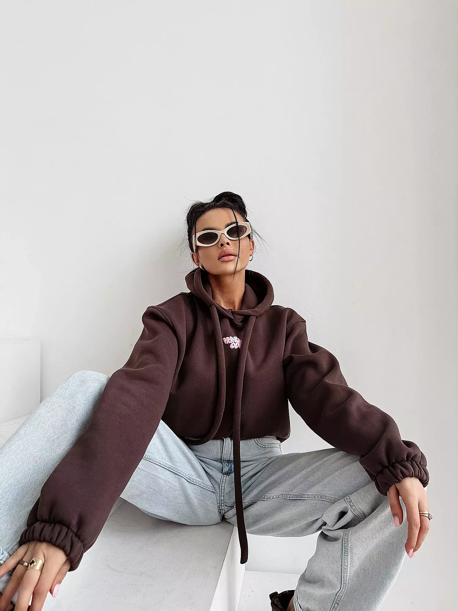 OLAVOGA FROST LAYER dámská mikina oversize - hnědá