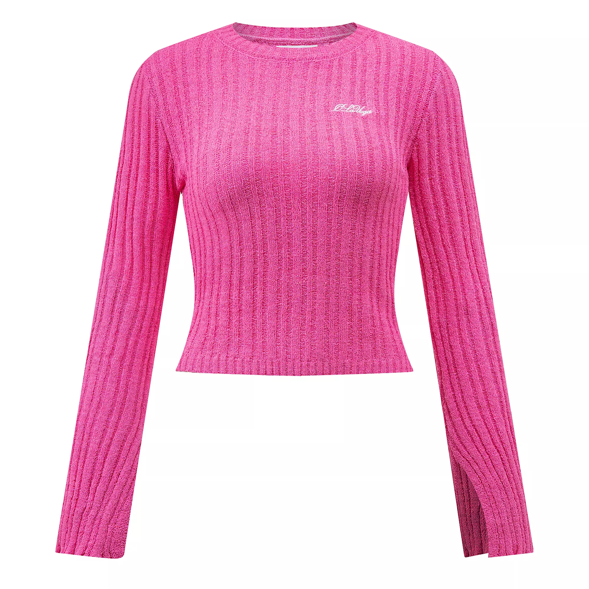Damenpullover mit ausgestellten Ärmeln OLAVOGA ZIRRA - Fuchsia