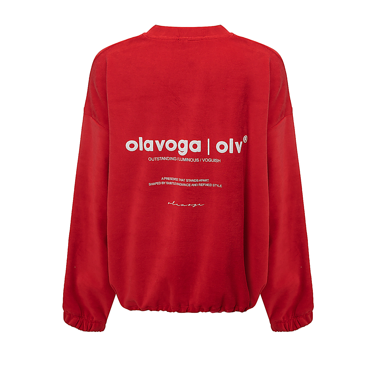 Ladies' velour sweatshirt OLAVOGA VELVORA - Red