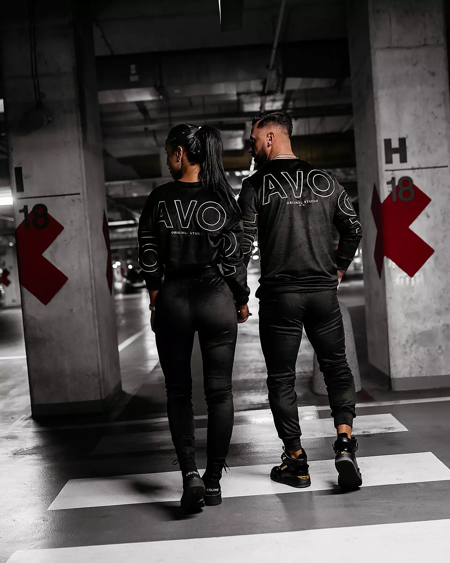Ladies' velour set OLAVOGA VELVET ASH MEN - Black