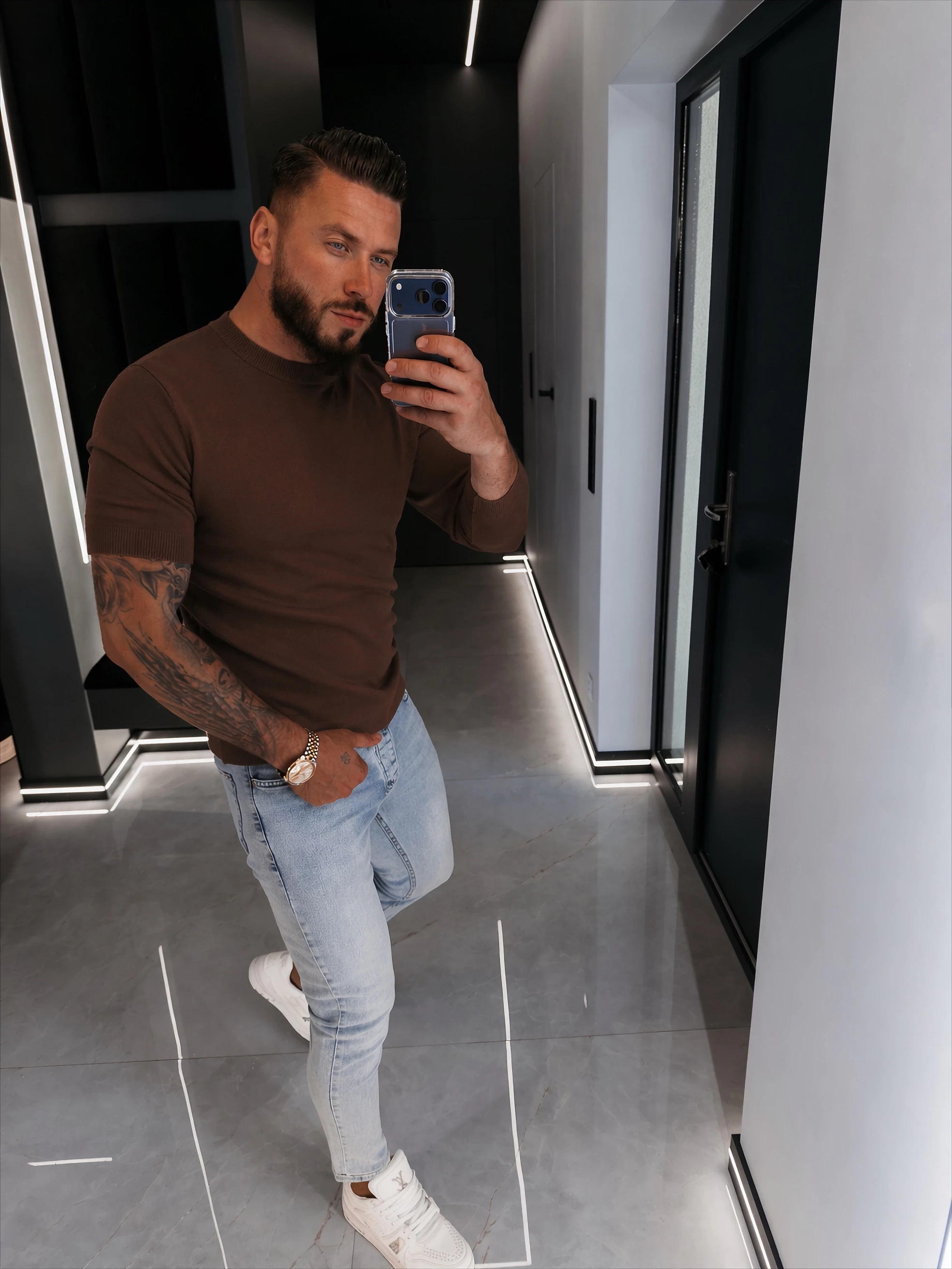 OLAVOGA Pánské tričko HANDY - hnědé