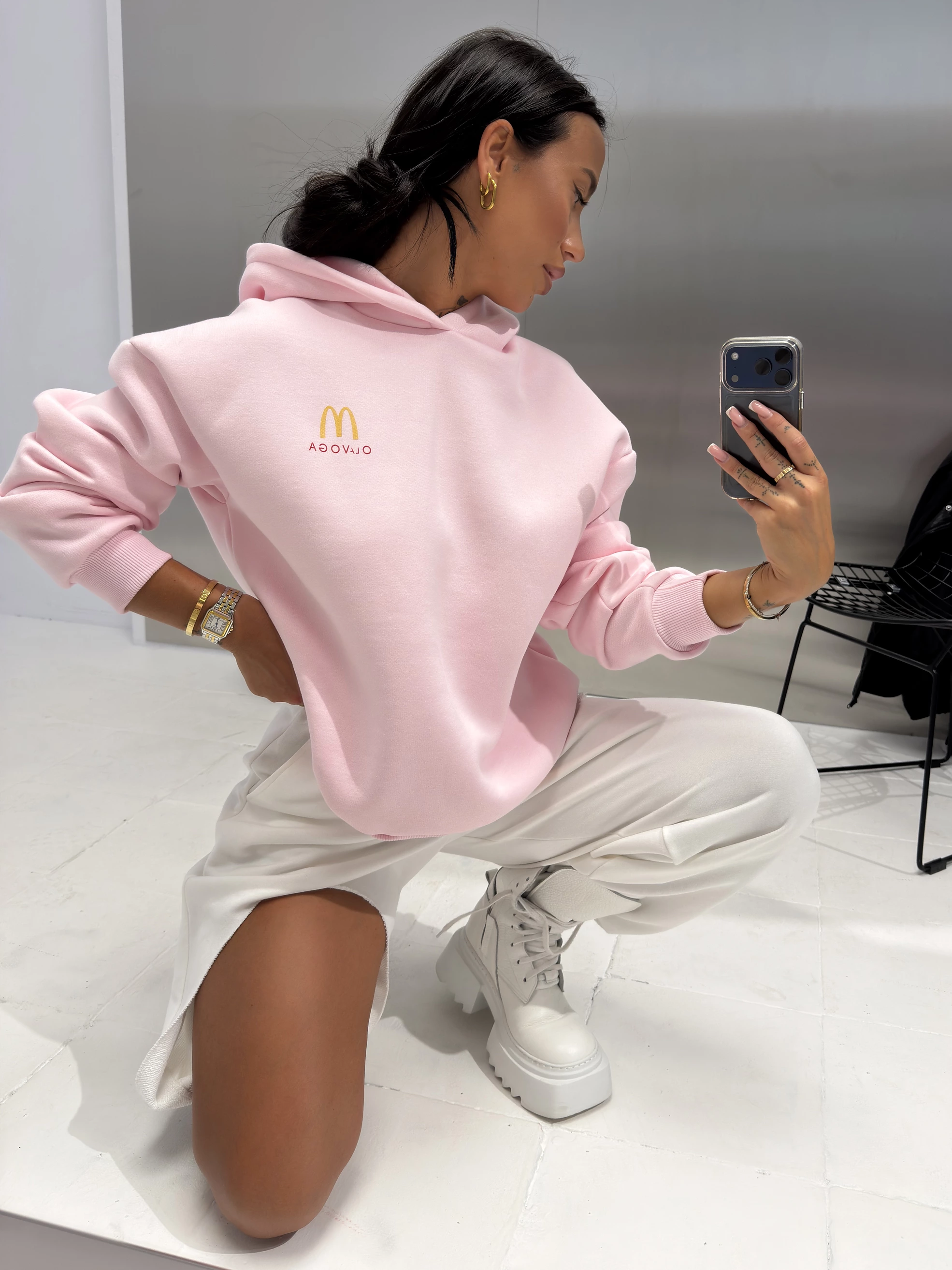 Bluza z kapturem OLAVOGA NOVIA - Powder Pink