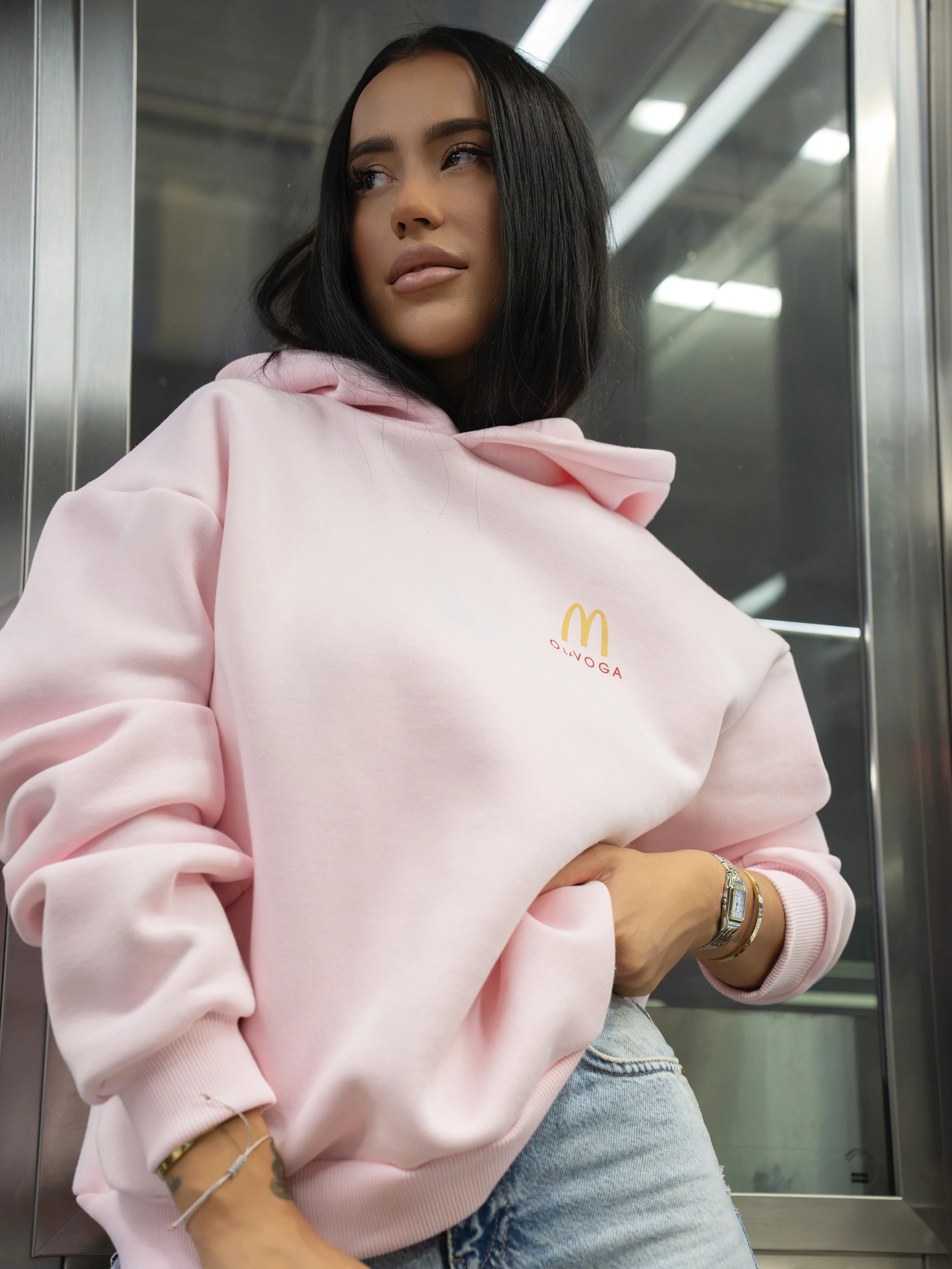 Bluza z kapturem OLAVOGA NOVIA - Powder Pink