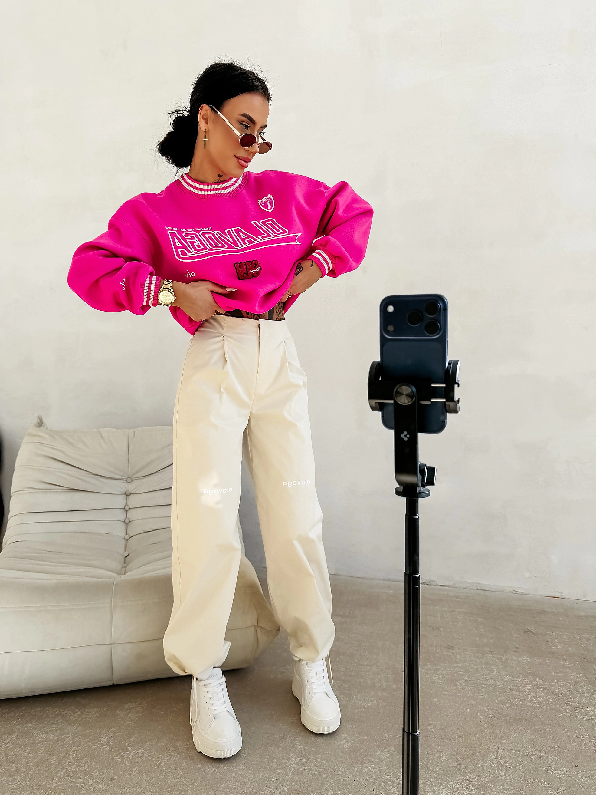 OLAVOGA VESA Damen Sweatshirt - Rosa