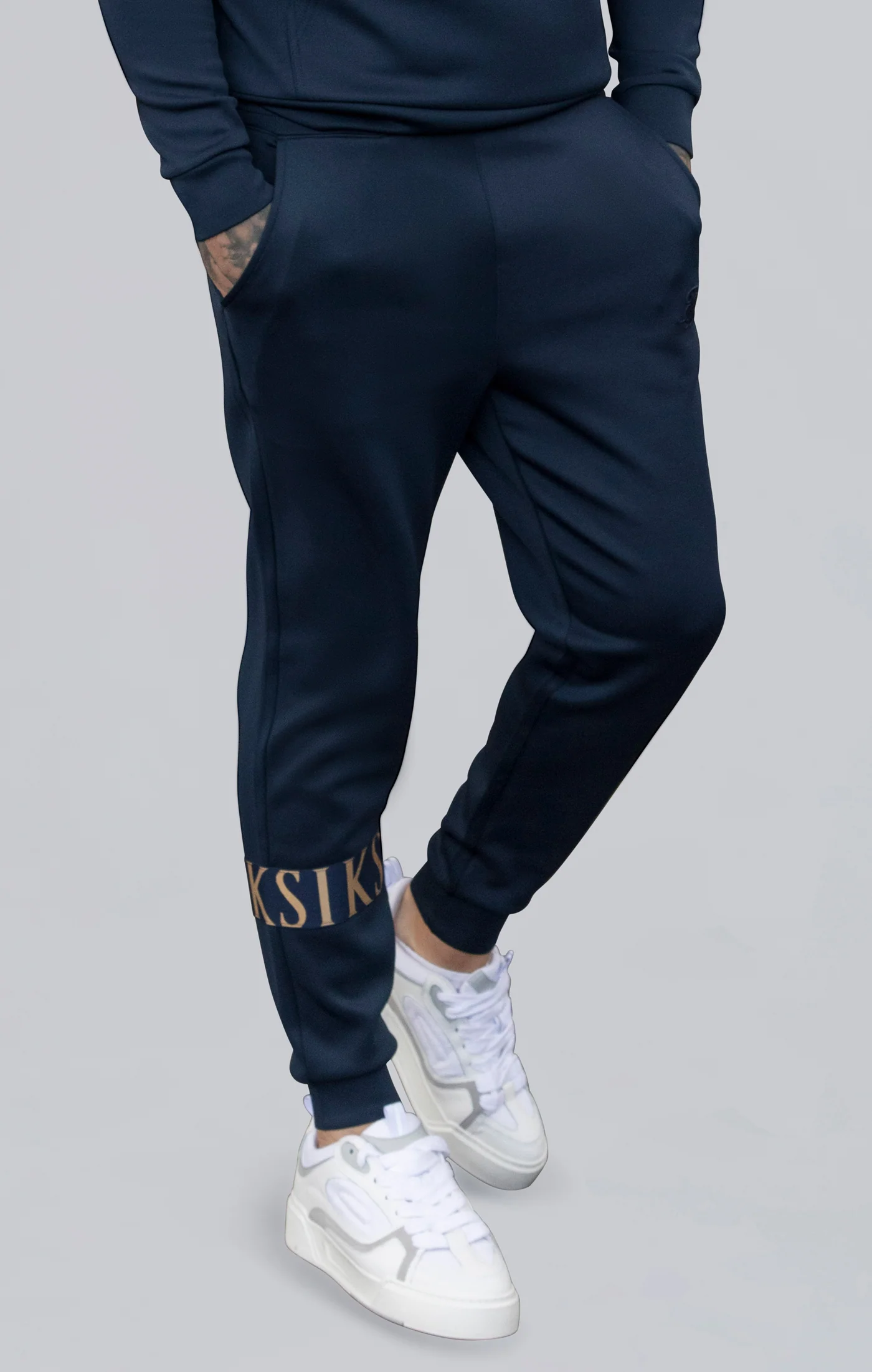 SikSilk men s fitted sweatpants 26994 Navy blue XL OLAVOGA Official Partner Shop Pasuri