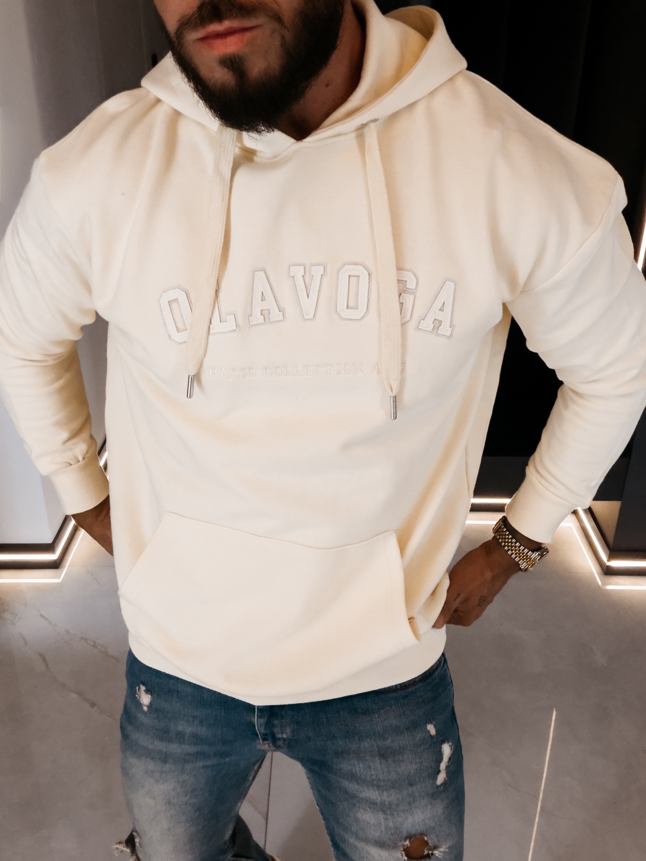 OLAVOGA Men's RENAY Hoodie - Cream