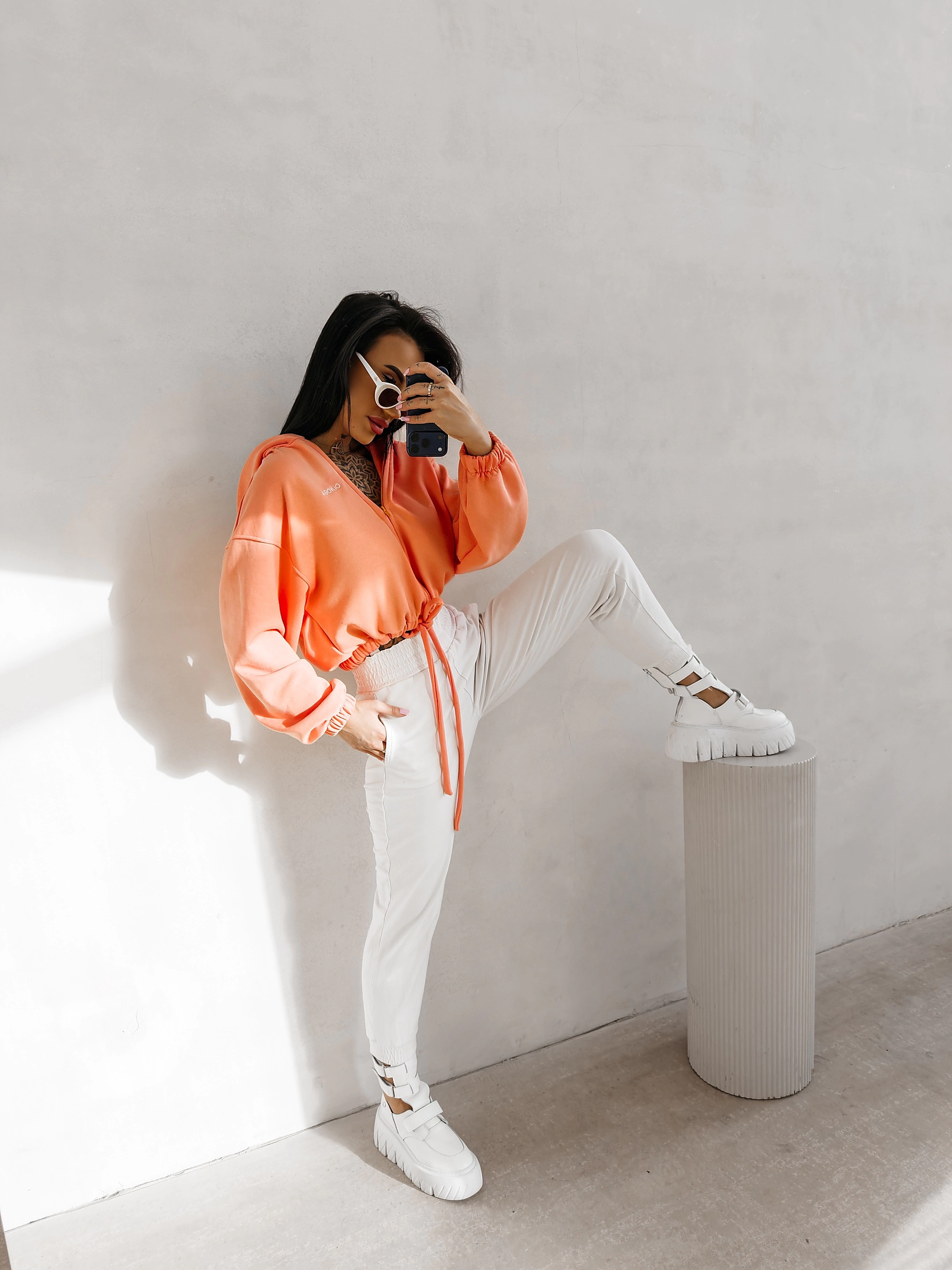 OLAVOGA NERIN dámska mikina oversize - Peach