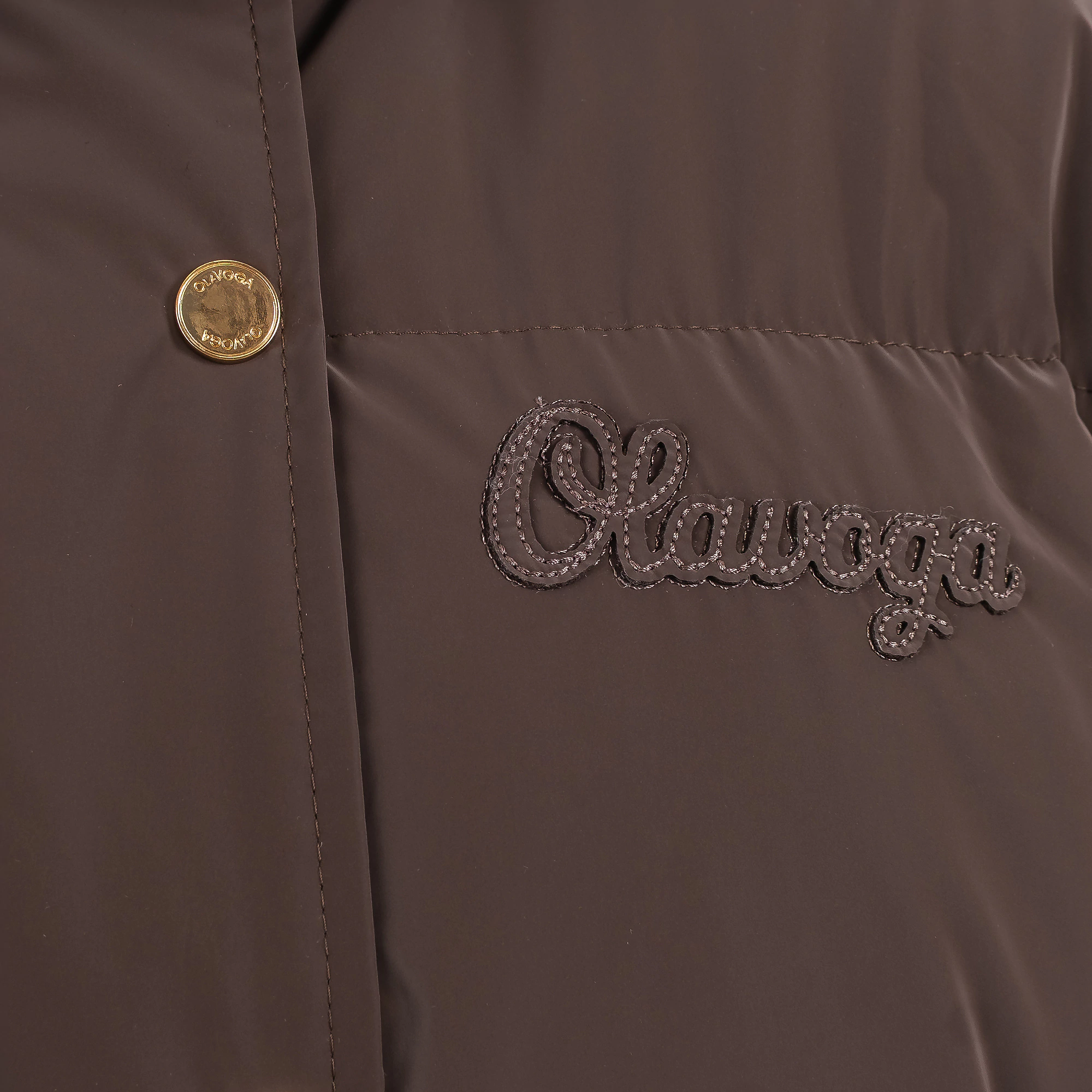 OLAVOGA OROYUAL gesteppte Damenjacke mit Kapuze – Braun