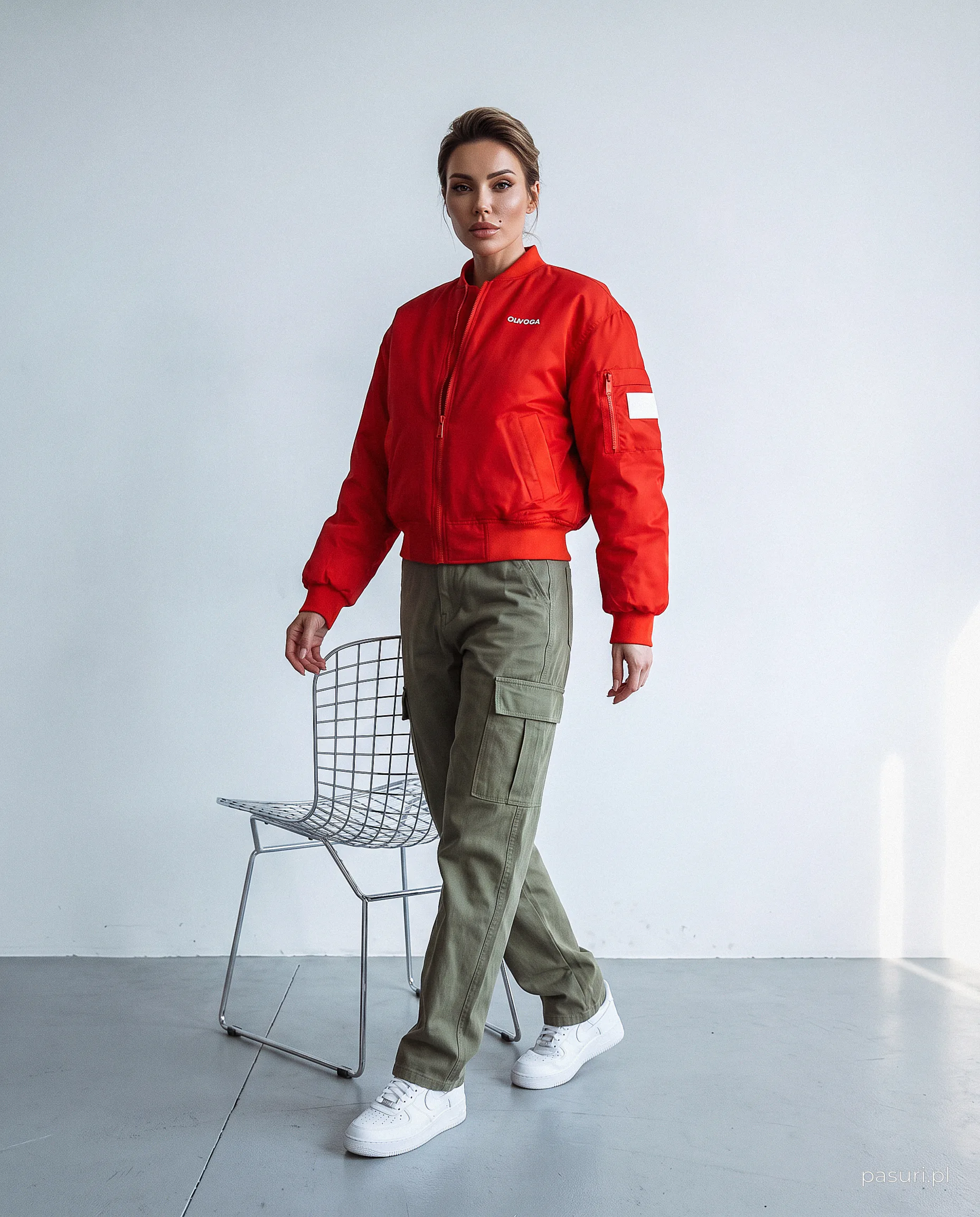 Dámská bomber bunda OLAVOGA WOOLY 2.0 – červená