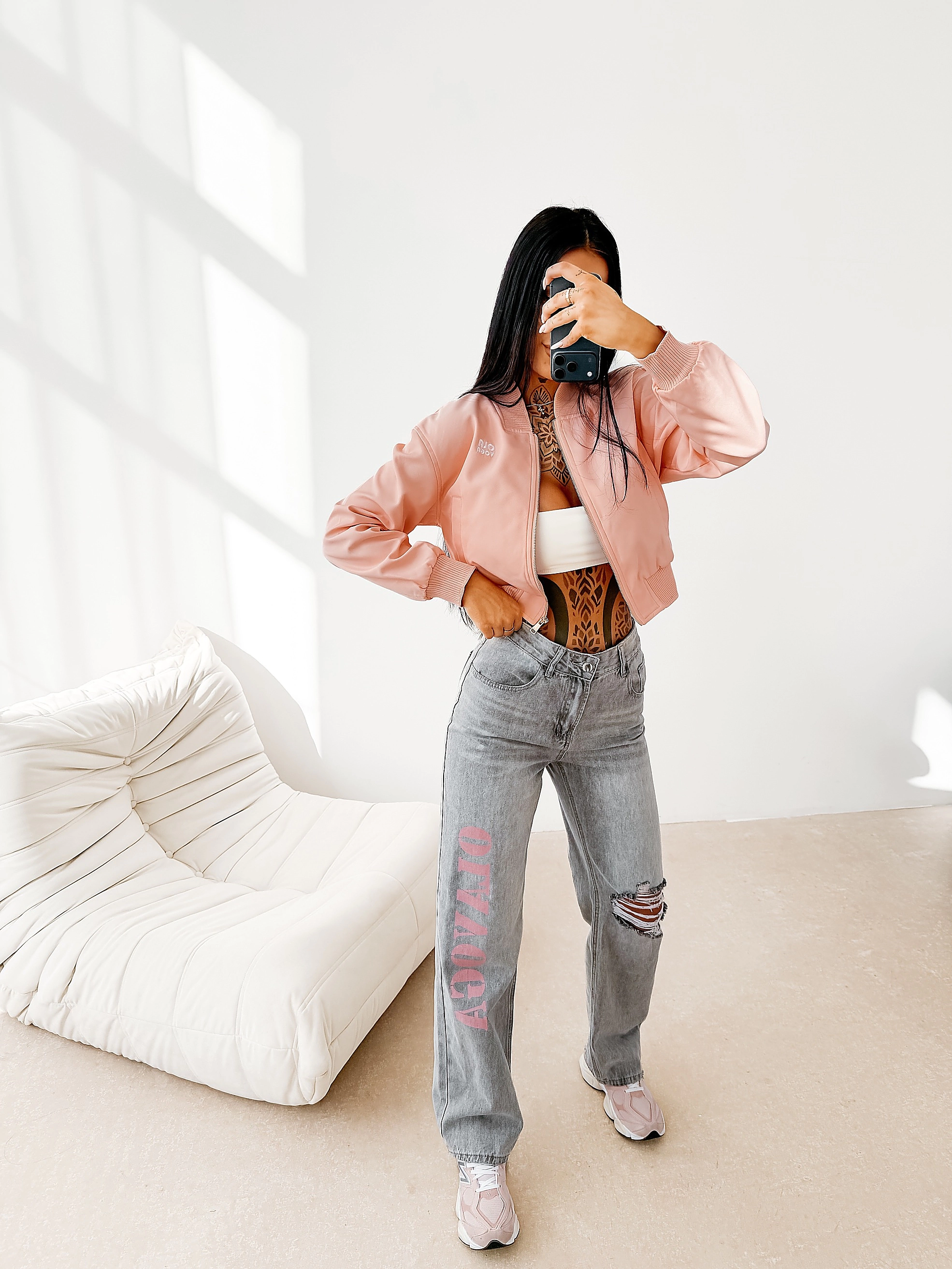 OLAVOGA MASTI bomber jacket - Neon coral
