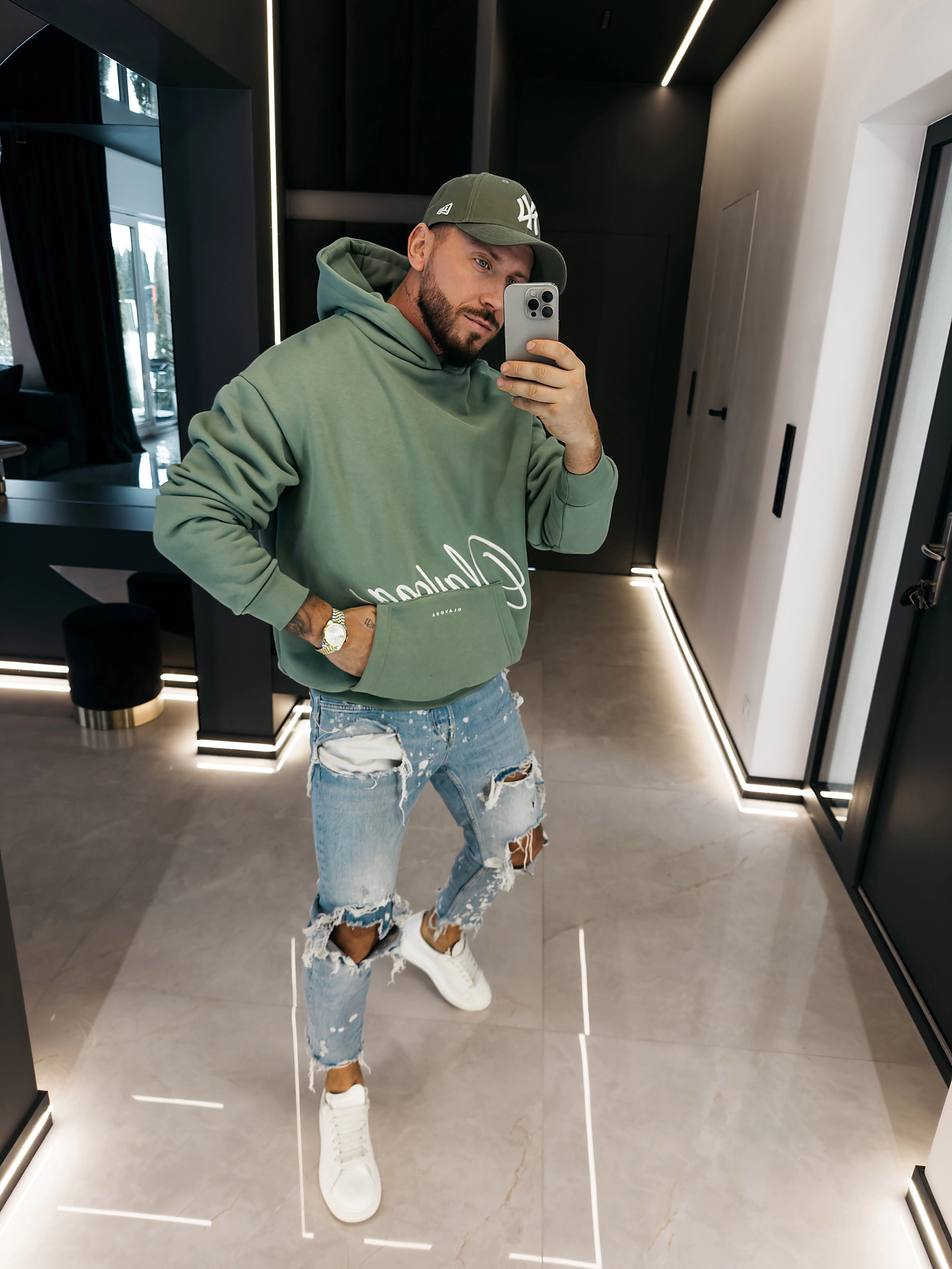 Bluza męska OLAVOGA Men GROUND - Zielony