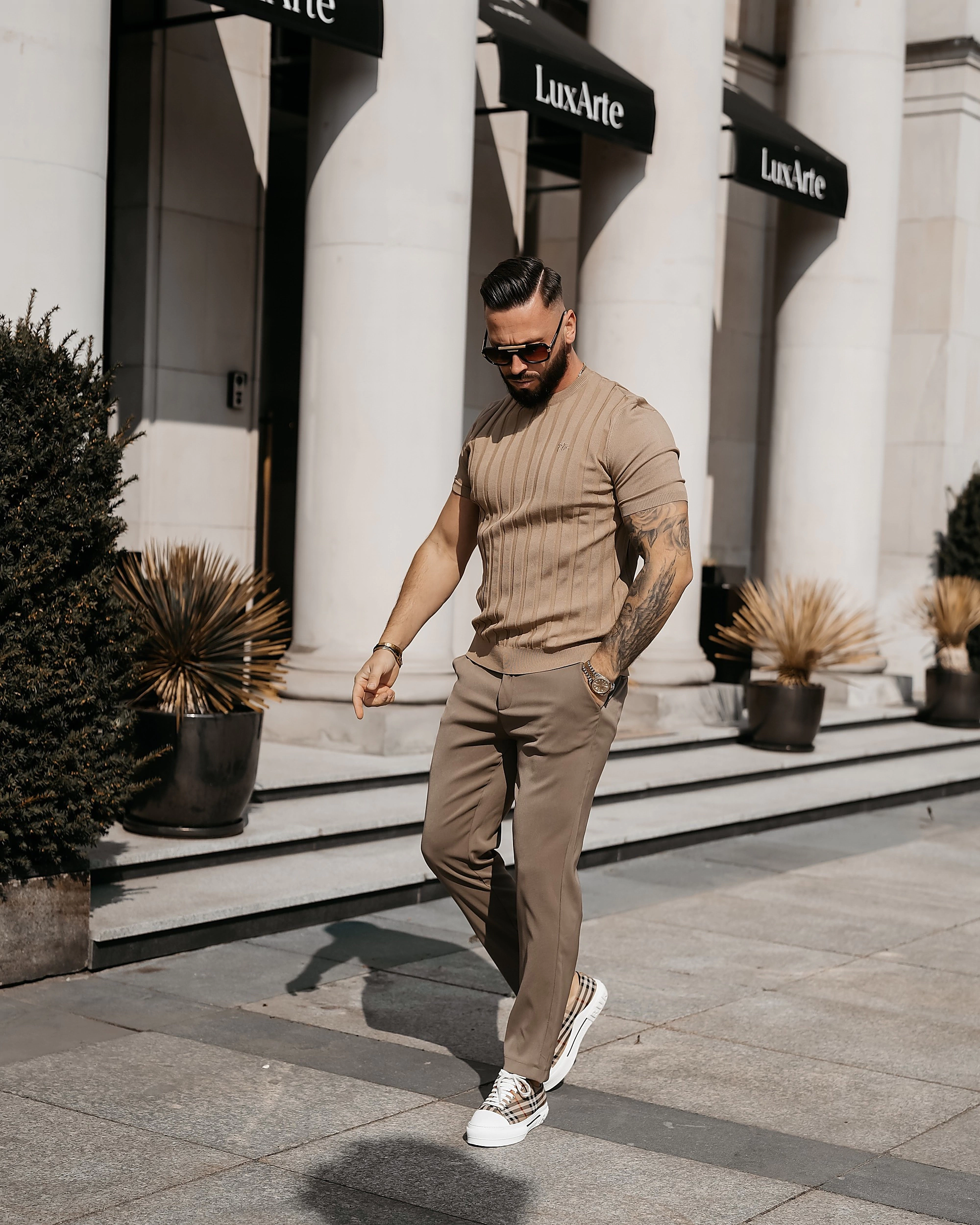 T-shirt męski OLAVOGA Men XAE - Camel