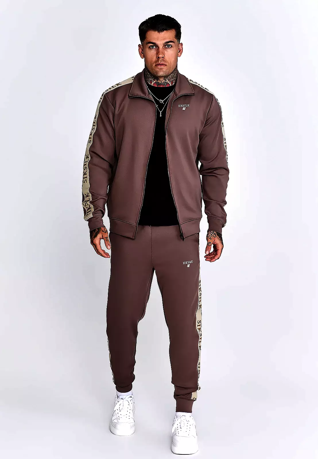 Spodnie dresowe SIKSILK MUSCLE FIT 26792 - Beż