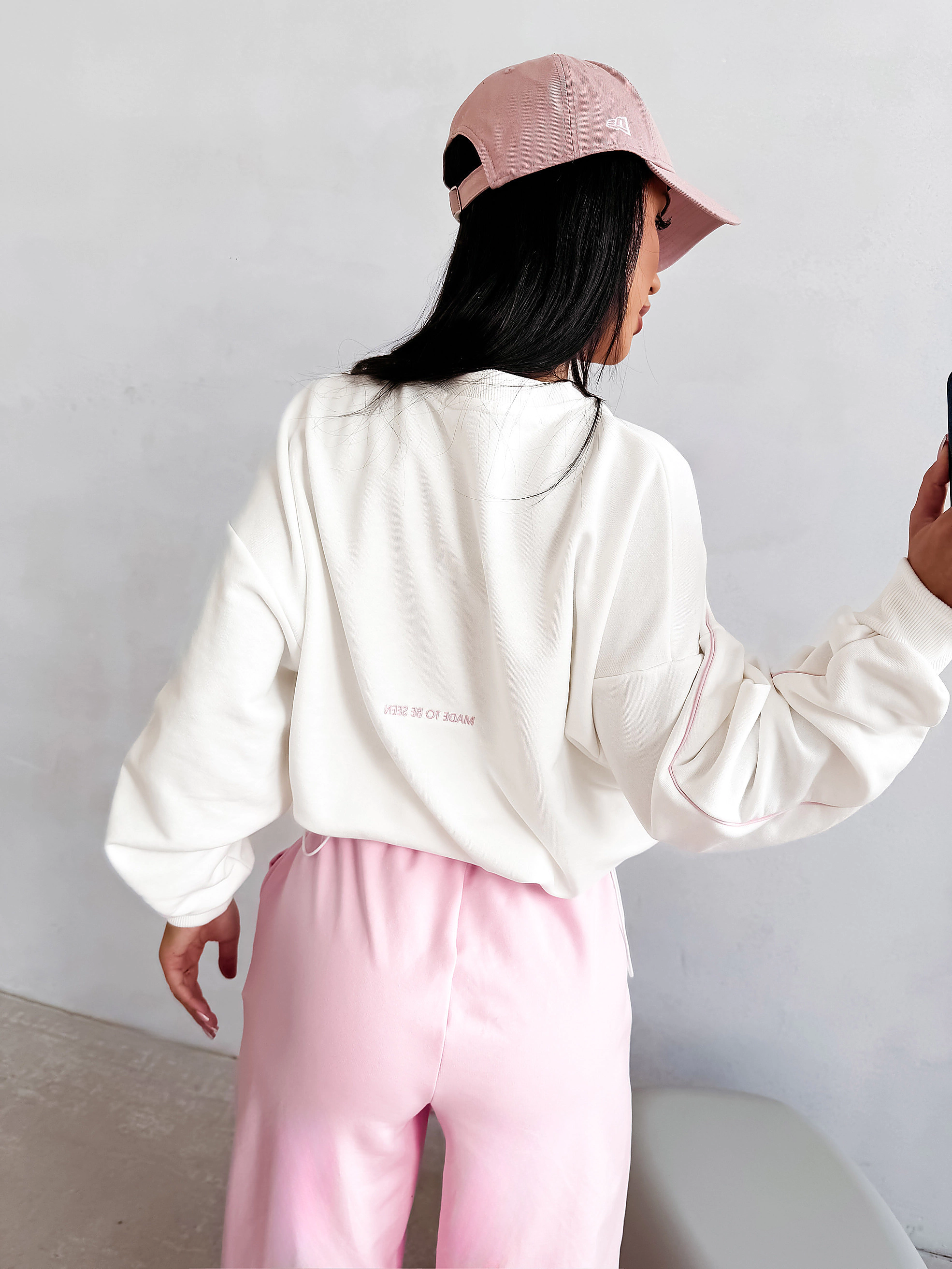 Damen Sweatshirt in Übergröße OLAVOGA MELLOW - Ecru