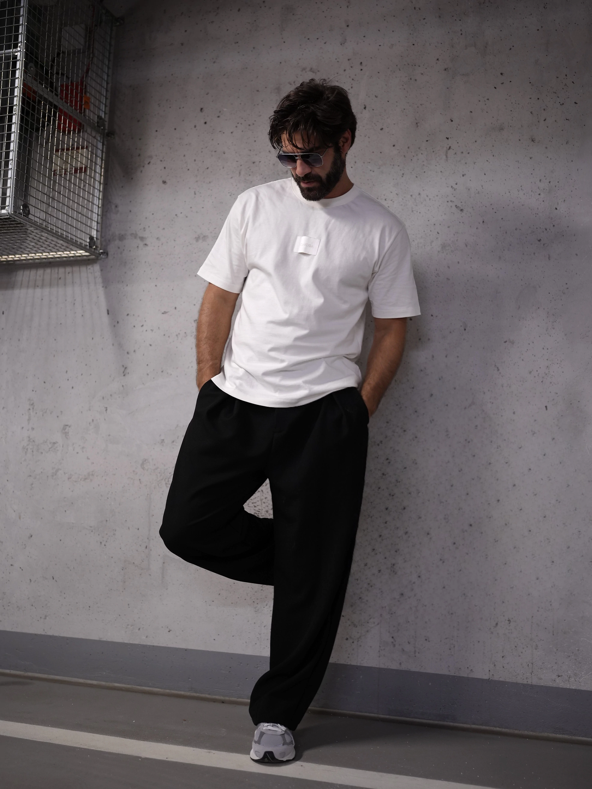 Spodnie męskie smart casual OLAVOGA Men ADJUST - Czarny