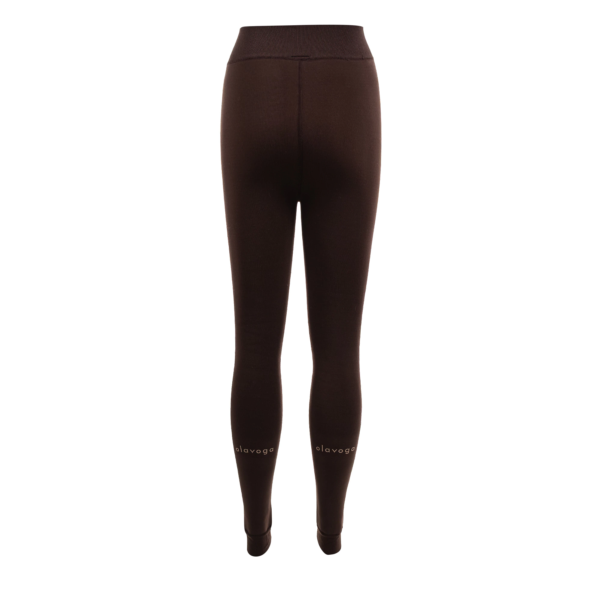 Legginsy damskie ocieplane OLAVOGA NEBULA - Ciemny brąz