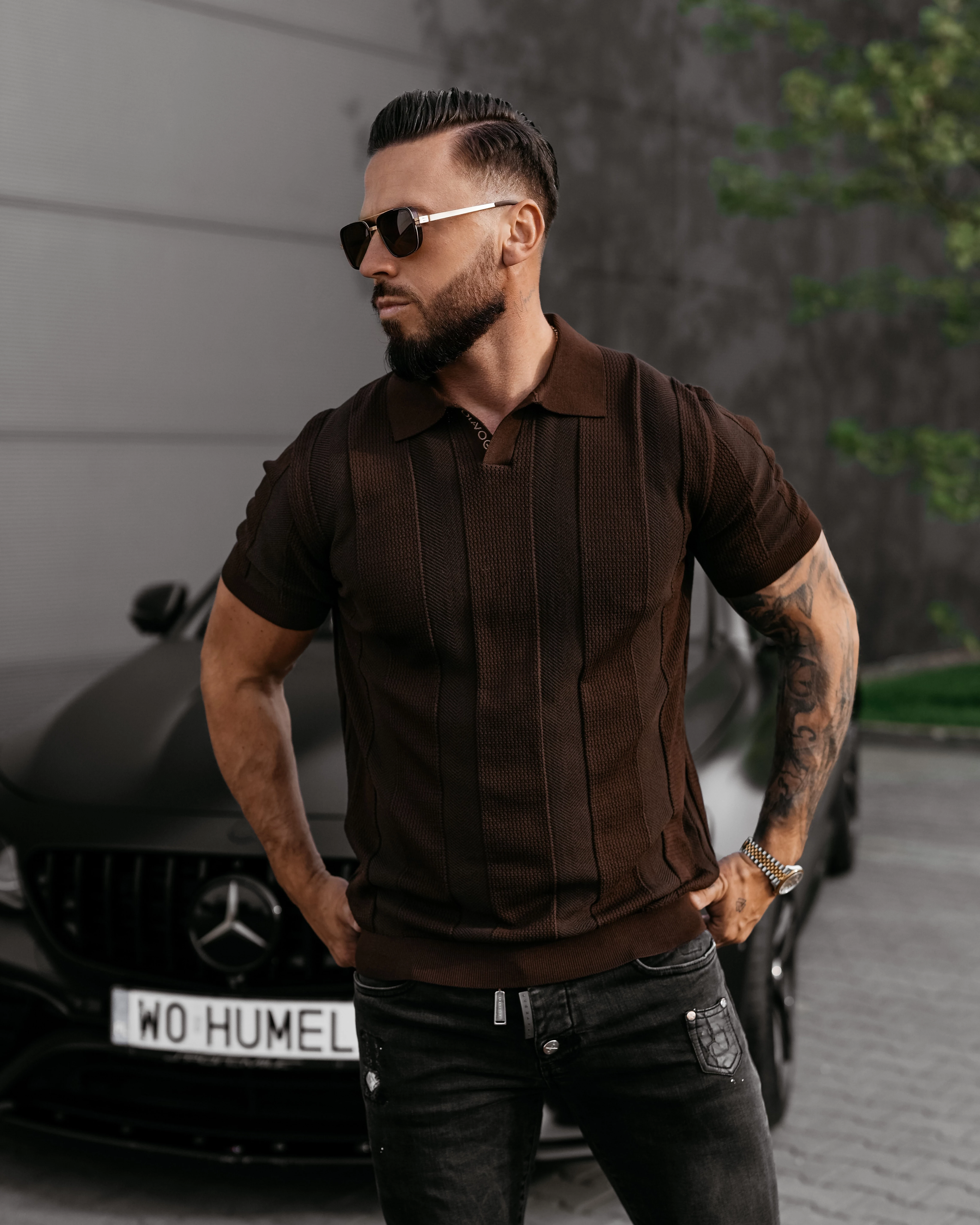 OLAVOGA Men's polo shirt REER Brown L OLAVOGA Online