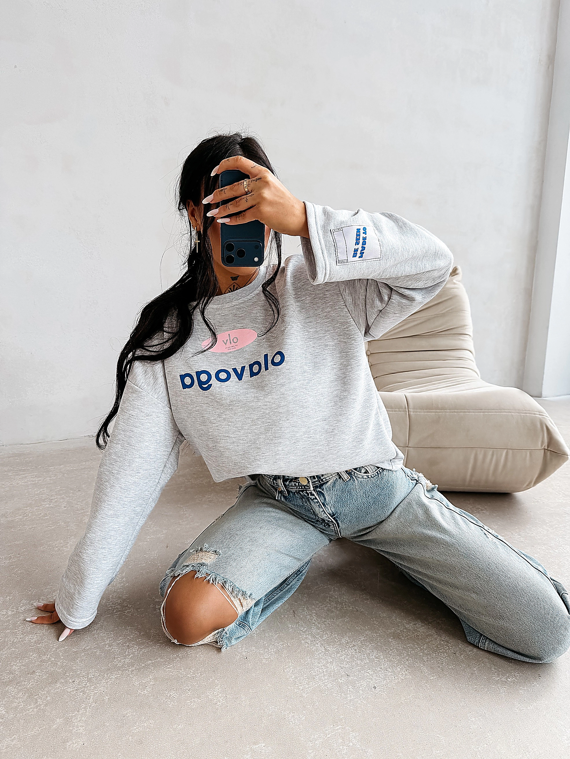 Damen Sweatshirt OLAVOGA URBAN ROYAL - Grau