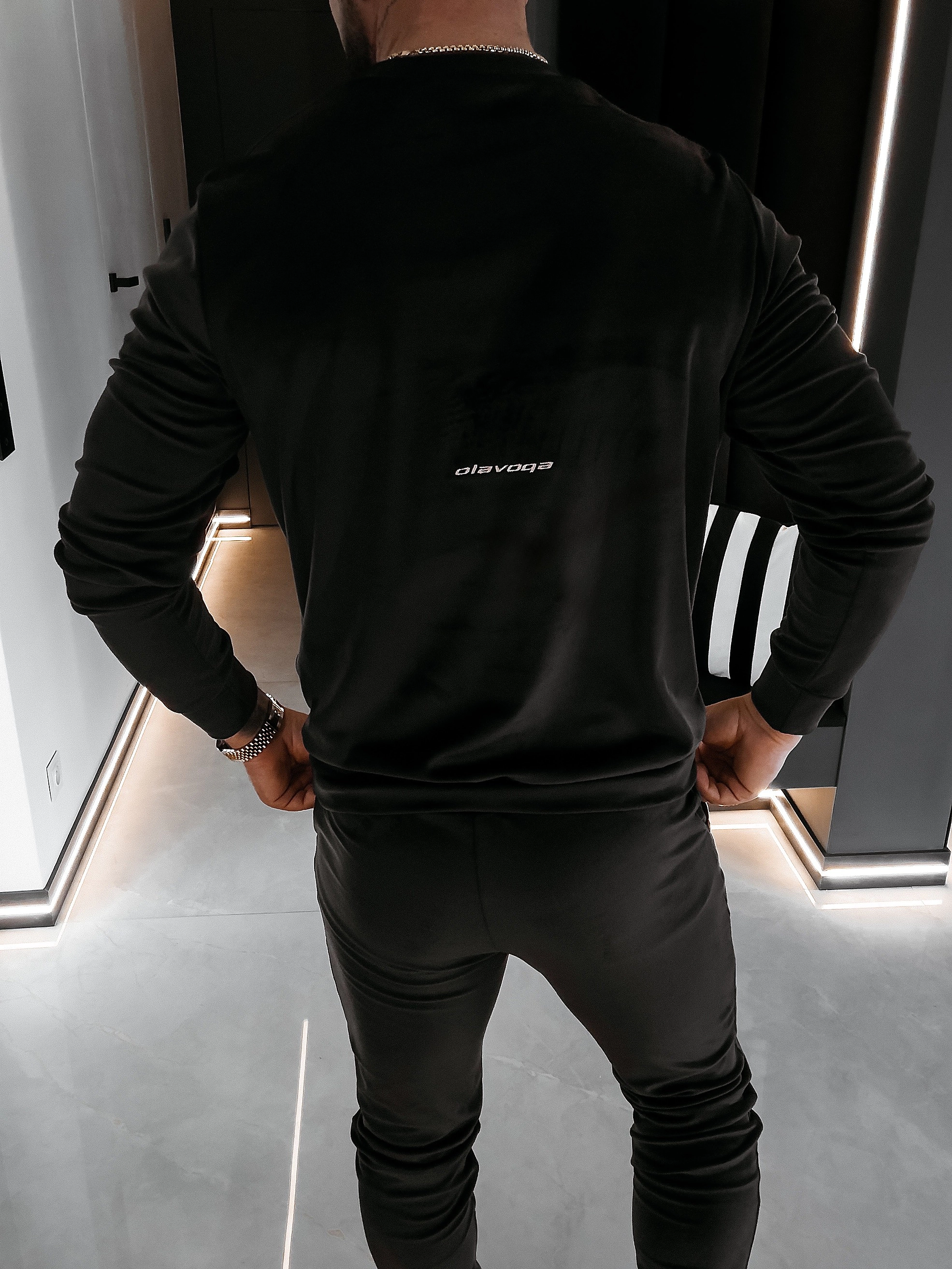 Komplet welurowy OLAVOGA Men SKIP - Czarny