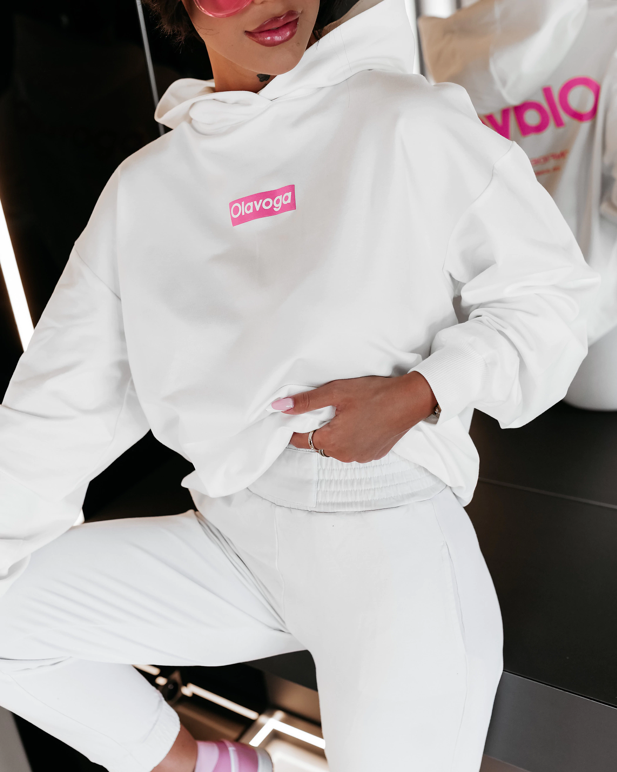 Bluza damska z logo OLAVOGA SUENA - Écru