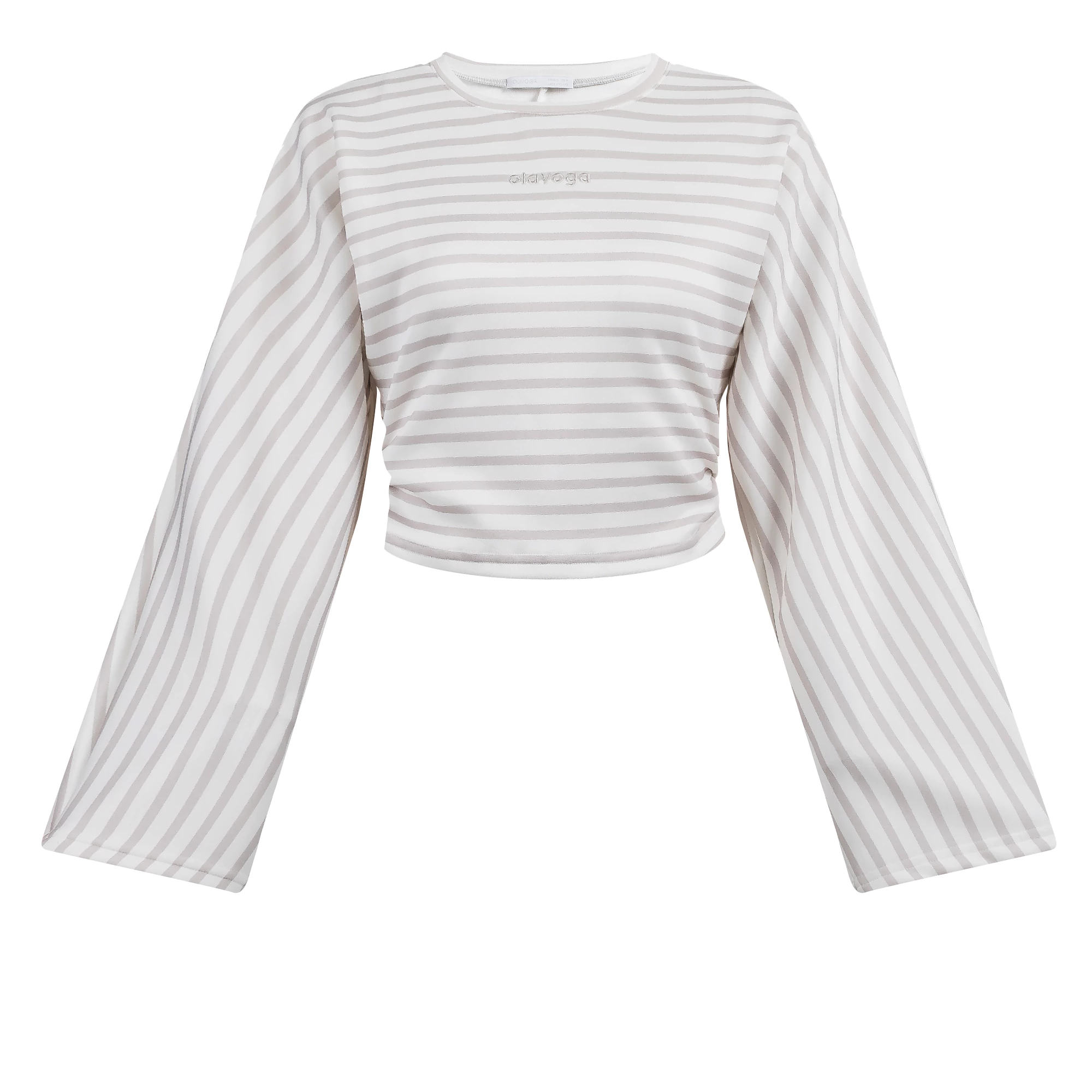 OLAVOGA FLOAT Damenbluse mit Streifen – Écru + Beige